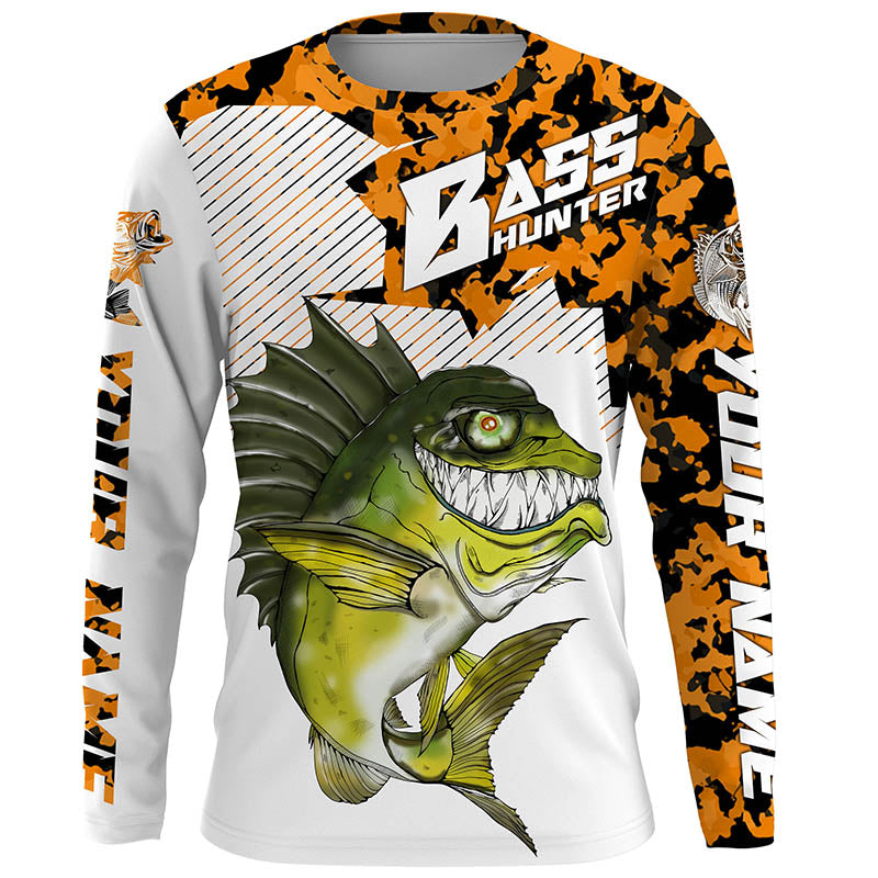 angry-bass-custom-long-sleeve-fishing-shirts-bass-hunter-fishing-jerseys-orange-camo-halloween-fishing-long-sleeve-shirts