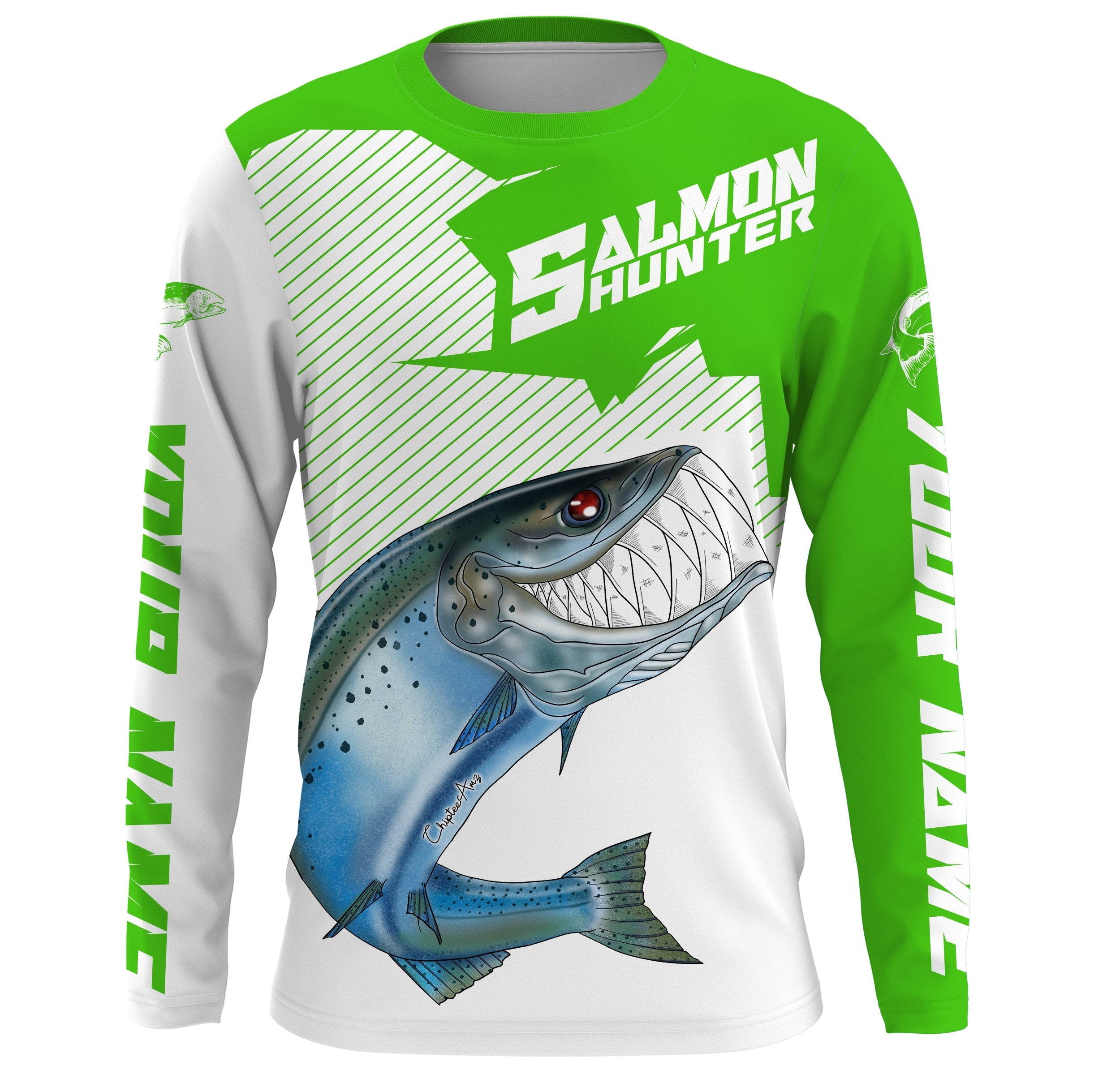 angry-chinook-king-salmon-custom-long-sleeve-fishing-shirts-salmon-hunter-fishing-jerseys-green-fishing-long-sleeve-shirts