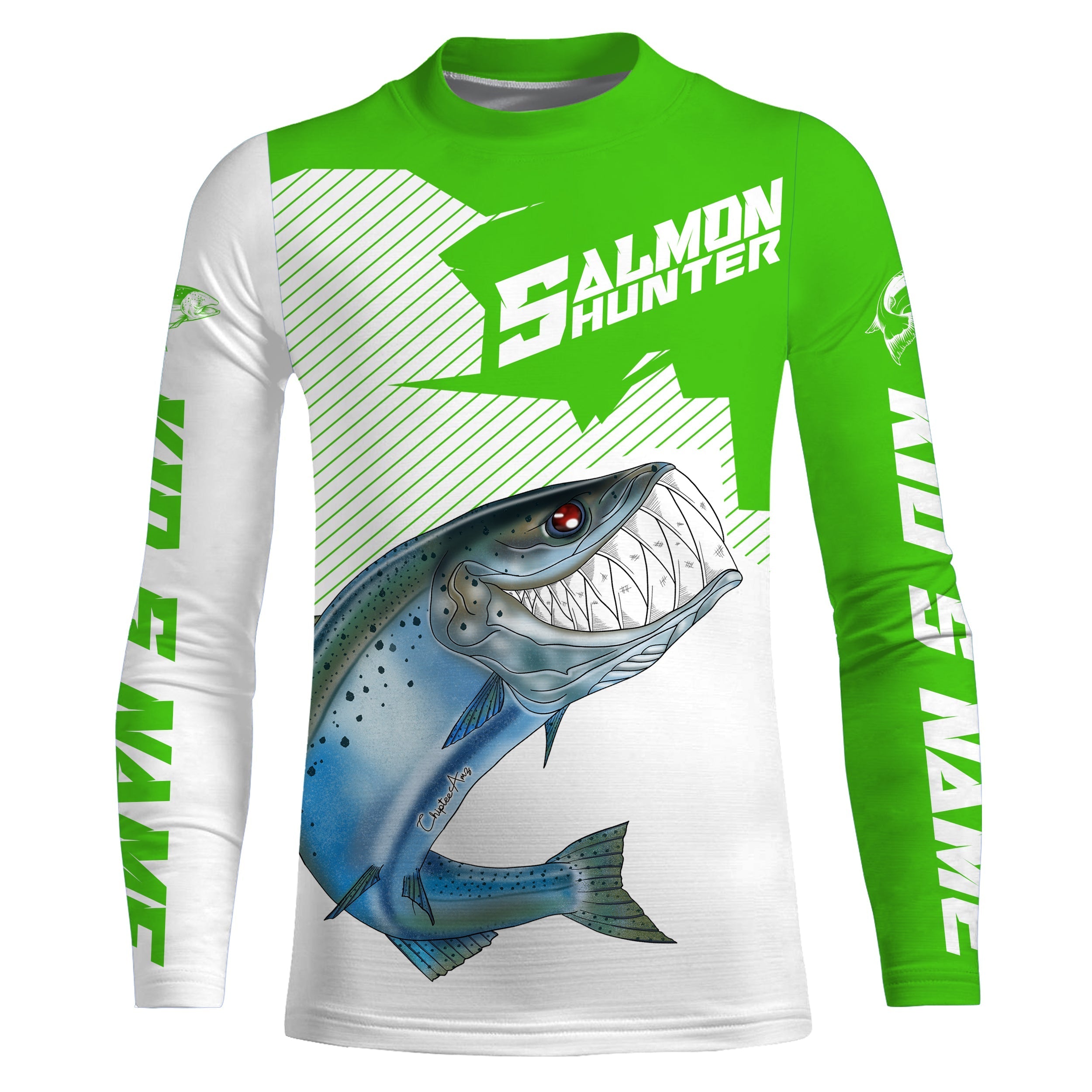 angry-chinook-king-salmon-custom-long-sleeve-fishing-shirts-salmon-hunter-fishing-jerseys-green-fishing-long-sleeve-shirts