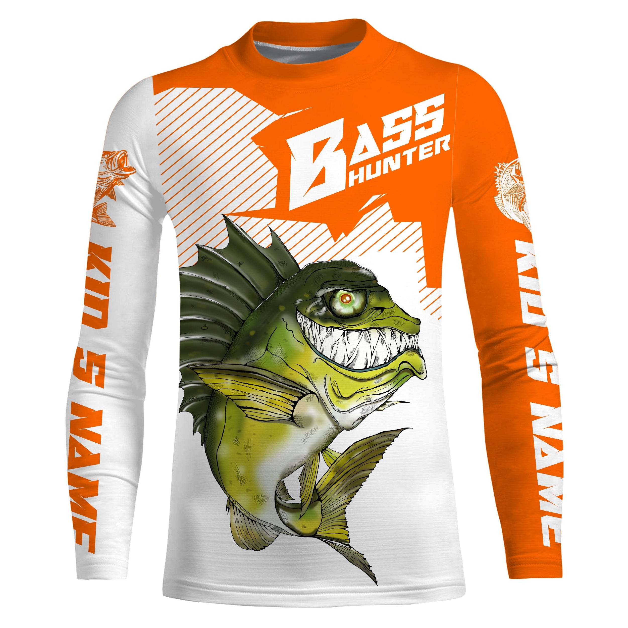 angry-largemouth-bass-custom-long-sleeve-fishing-shirts-bass-hunter-fishing-jerseys-orange-fishing-long-sleeve-shirts