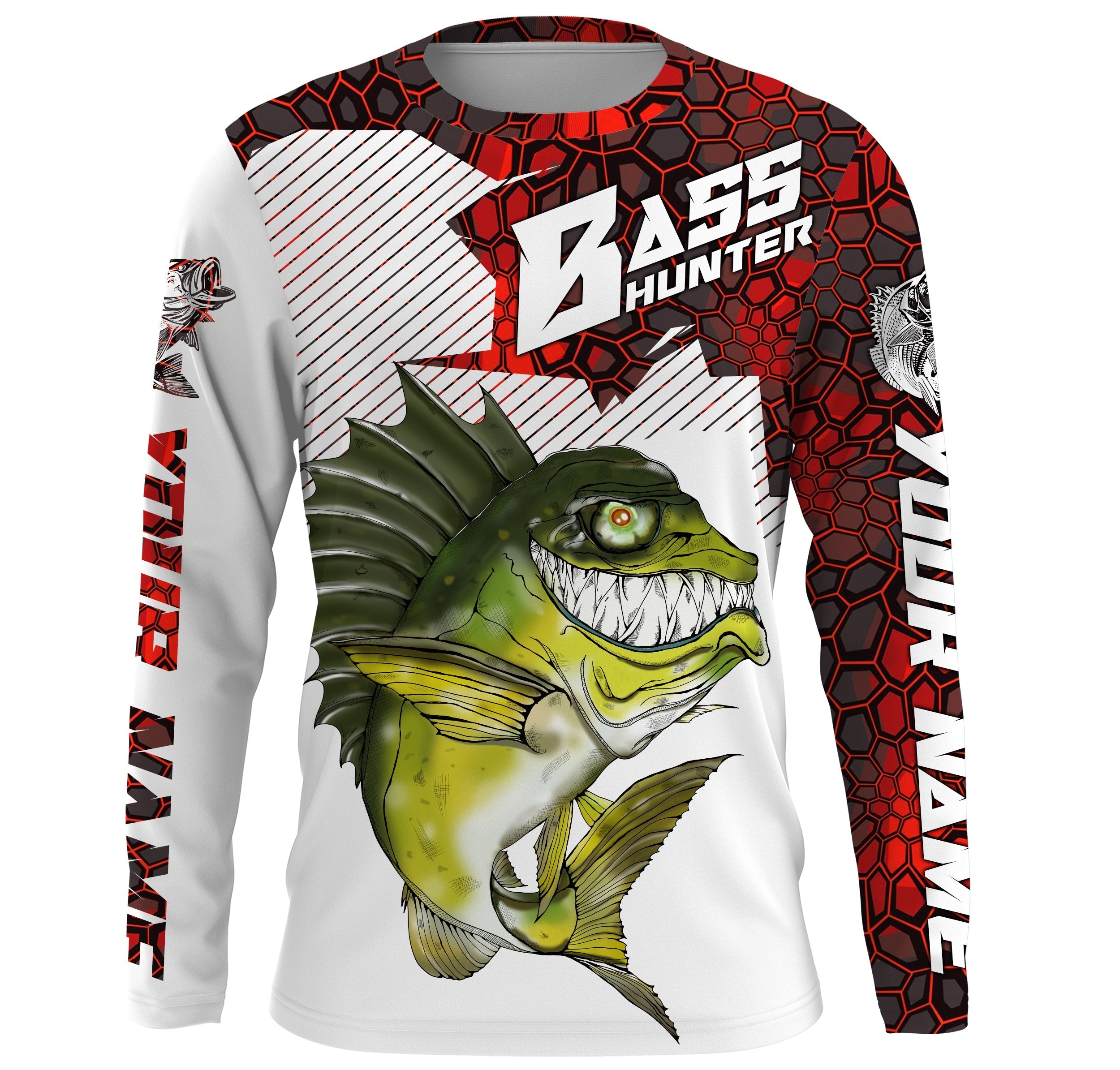 angry-largemouth-bass-custom-long-sleeve-fishing-shirts-bass-hunter-fishing-jerseys-red-camo-fishing-long-sleeve-shirts