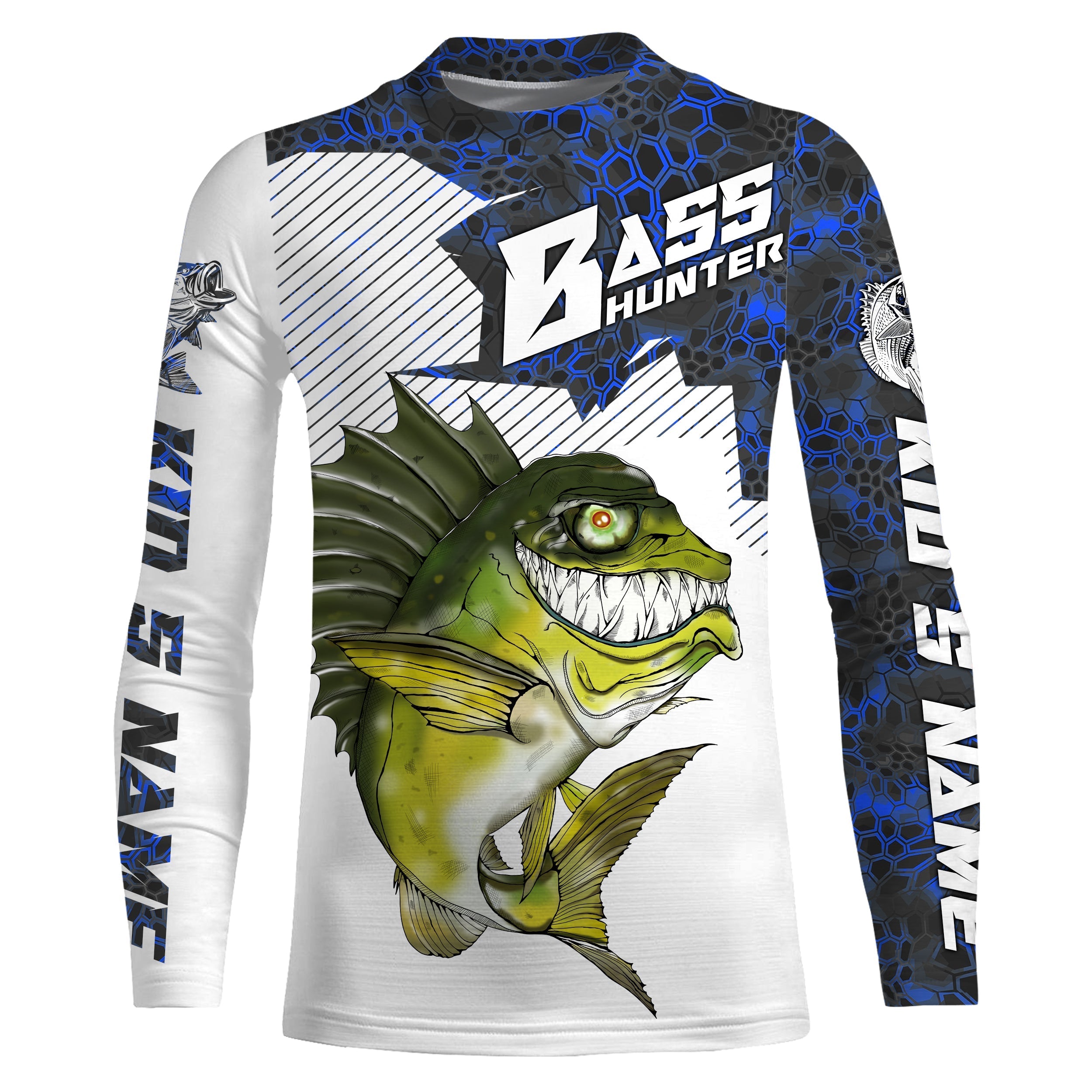 angry-largemouth-bass-custom-long-sleeve-fishing-shirts-bass-hunter-fishing-jerseys-blue-camo-fishing-long-sleeve-shirts