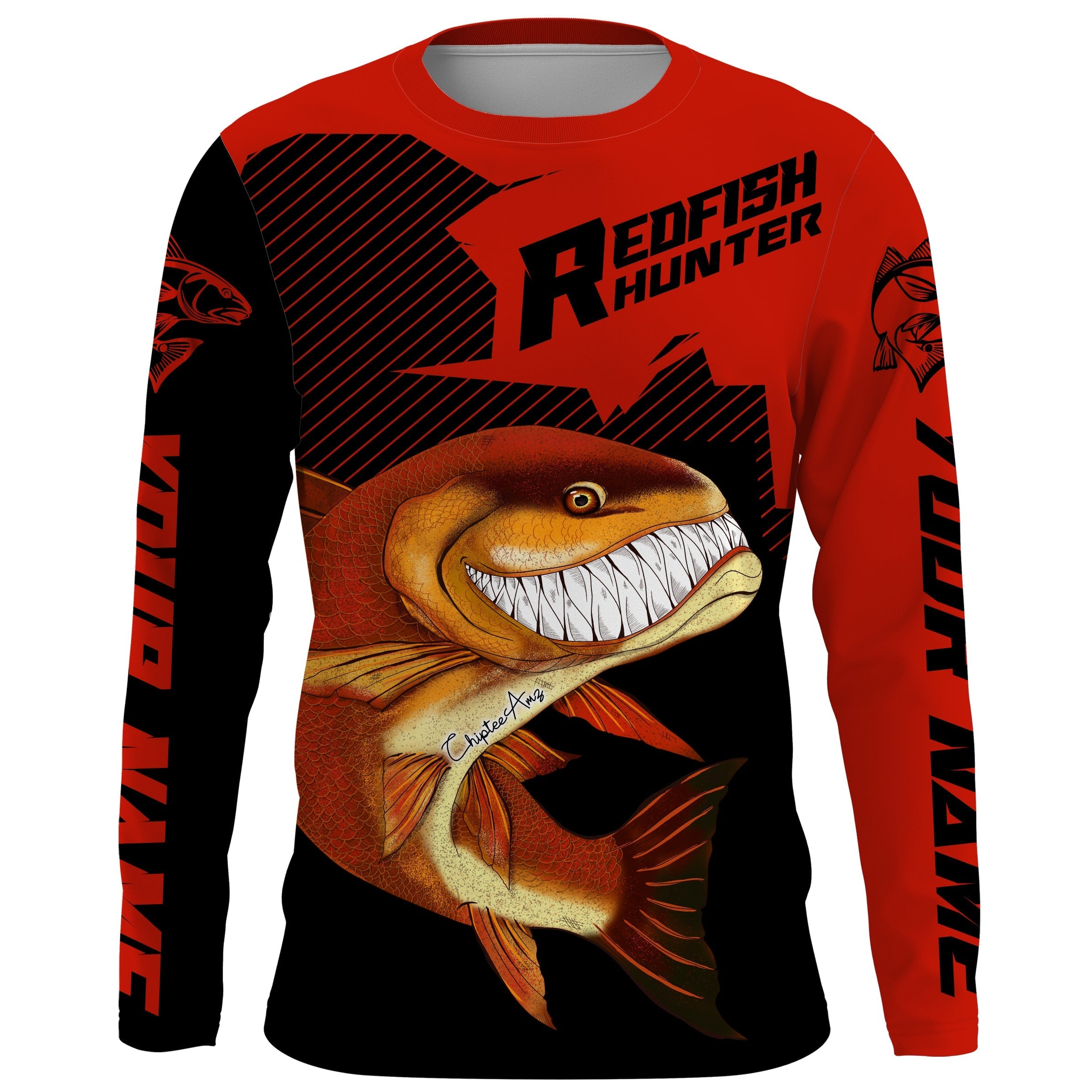 angry-redfish-custom-long-sleeve-fishing-shirts-redfish-hunter-fishing-jerseys-black-red-fishing-long-sleeve-shirts