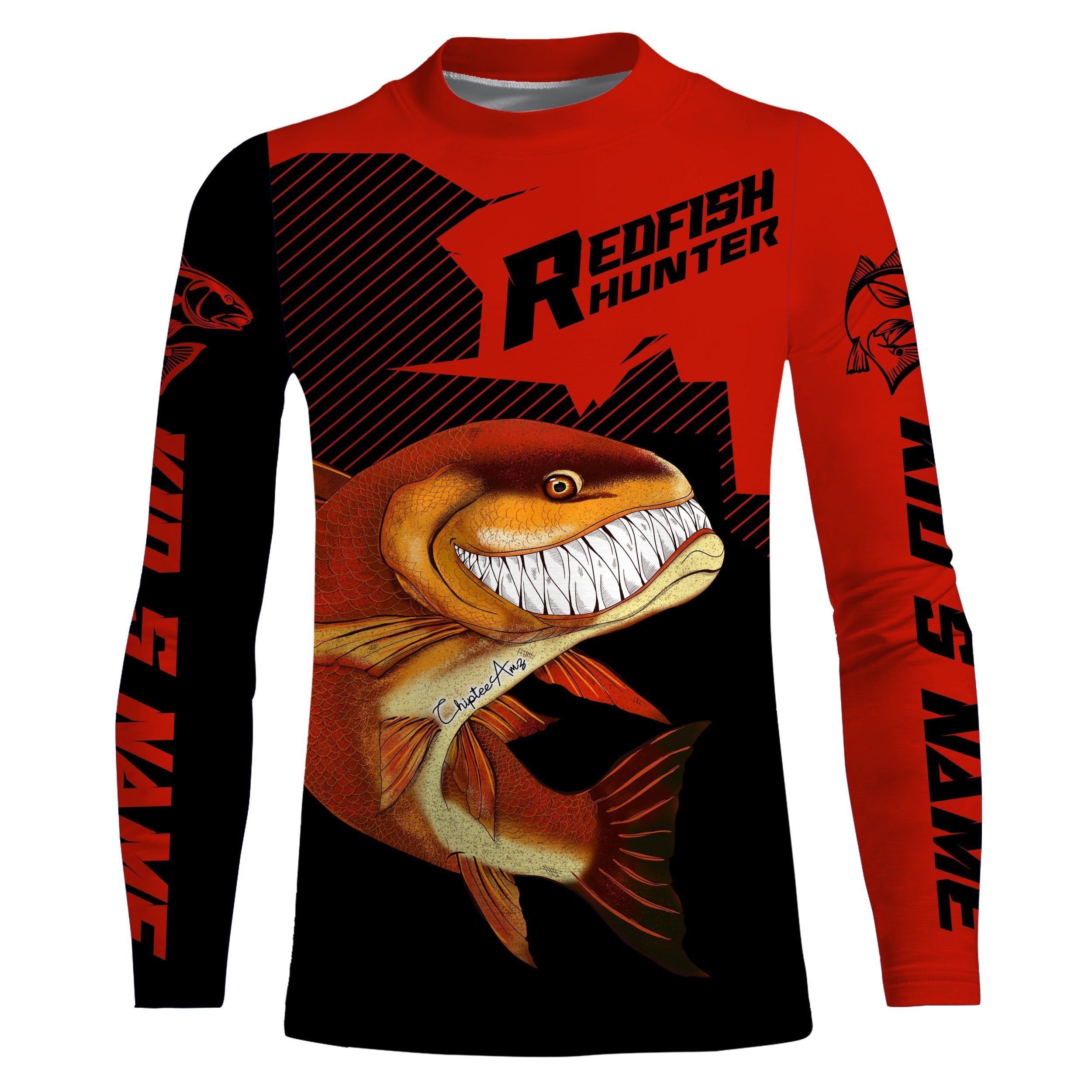 angry-redfish-custom-long-sleeve-fishing-shirts-redfish-hunter-fishing-jerseys-black-red-fishing-long-sleeve-shirts