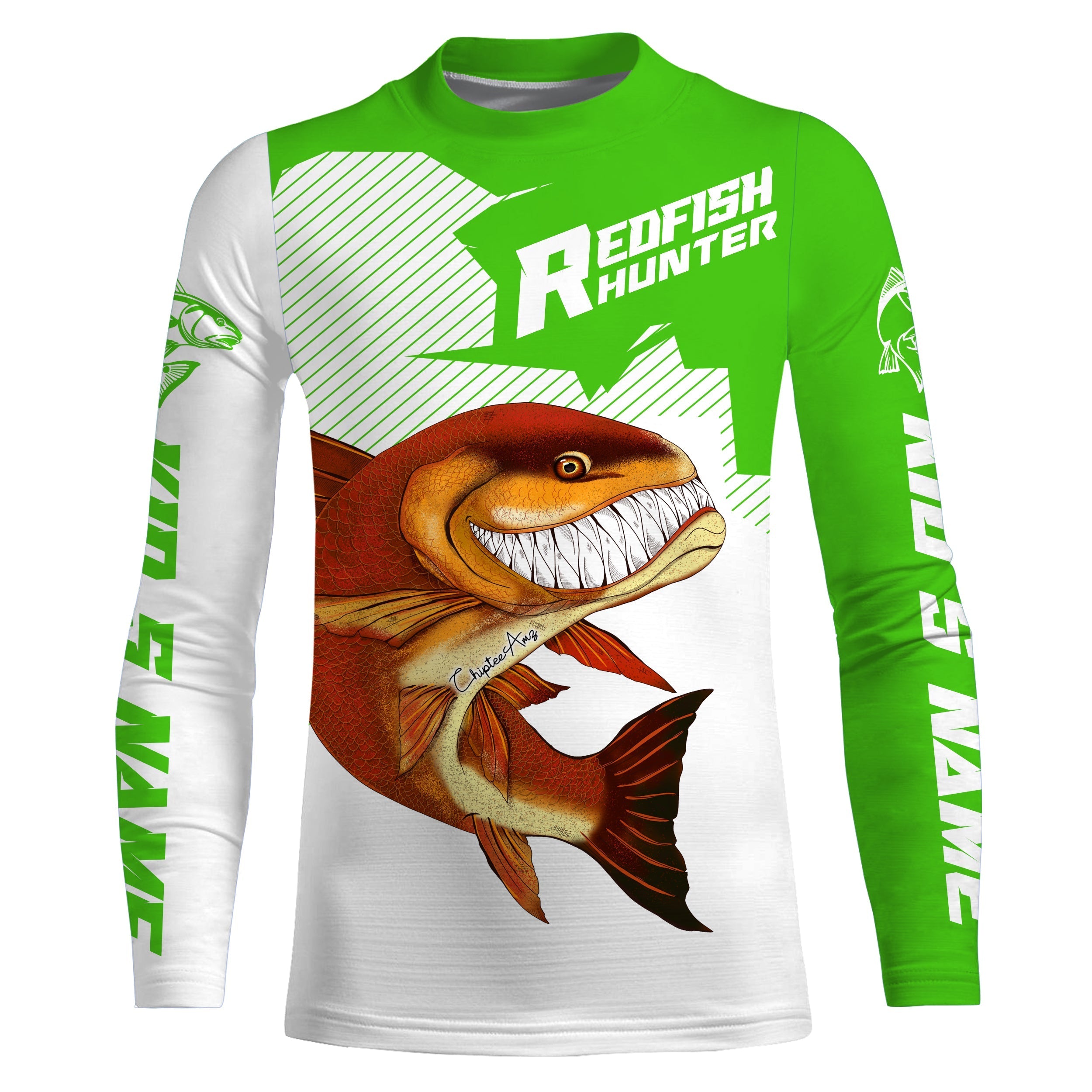 angry-redfish-custom-long-sleeve-performance-fishing-shirts-redfish-hunter-fishing-jerseys-green-fishing-long-sleeve-shirts