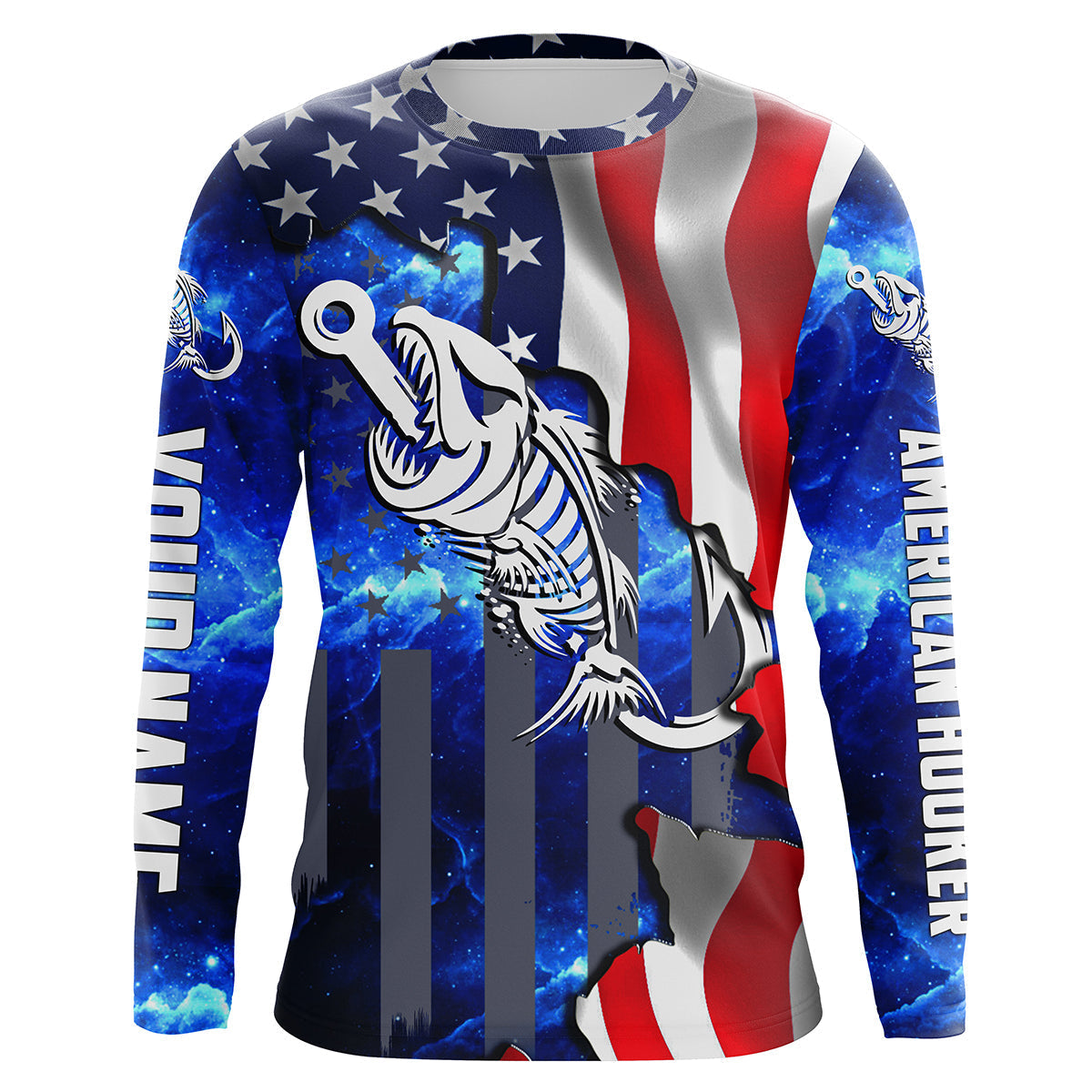 american-hooker-flag-fishing-fish-hook-skull-reaper-blue-custom-name-sun-protection-fishing-shirts-fishing-long-sleeve-shirts