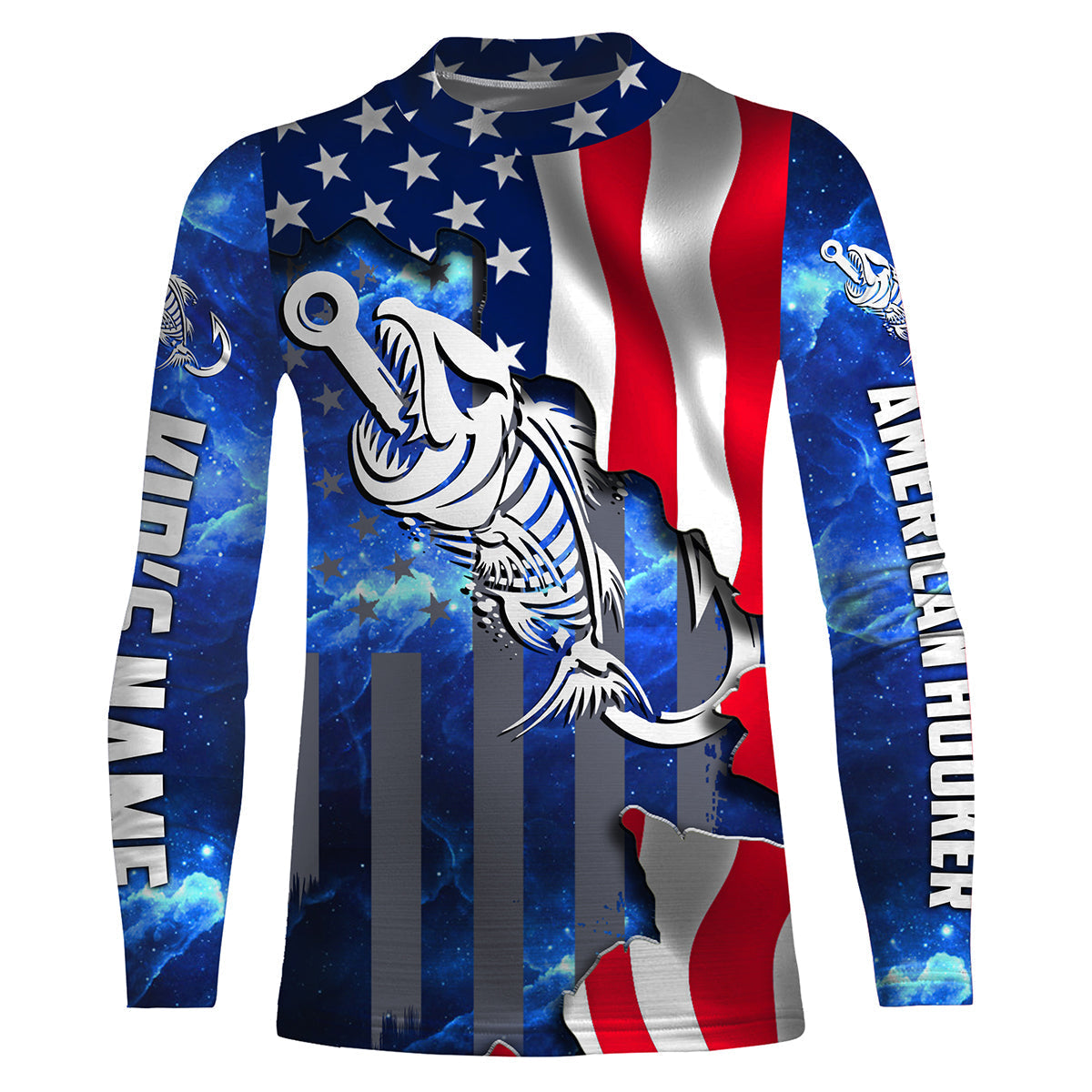 american-hooker-flag-fishing-fish-hook-skull-reaper-blue-custom-name-sun-protection-fishing-shirts-fishing-long-sleeve-shirts