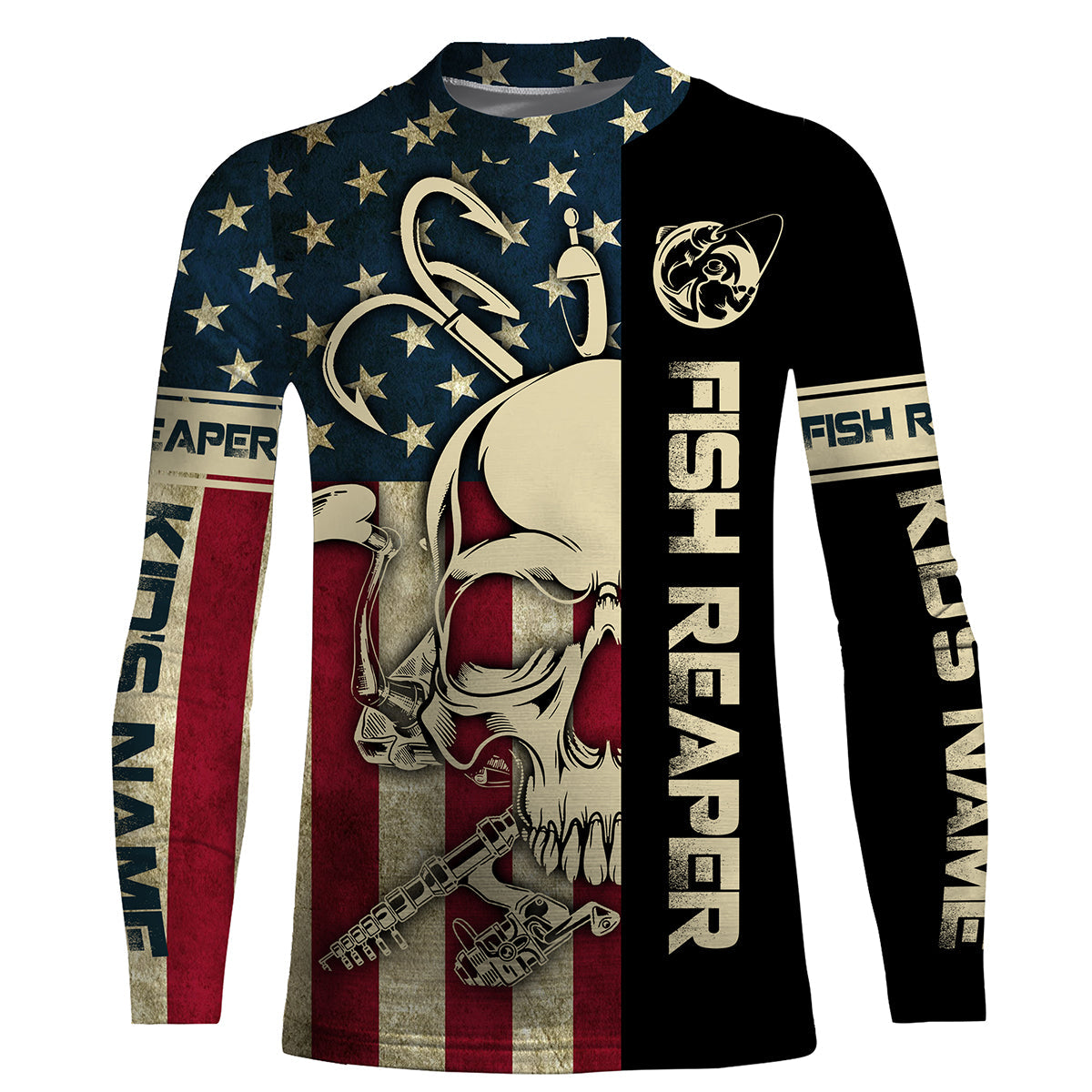 american-flag-fish-reaper-fishing-patriotic-custom-name-uv-protection-fishing-jersey-shirts-apparel-fishing-long-sleeve-shirts