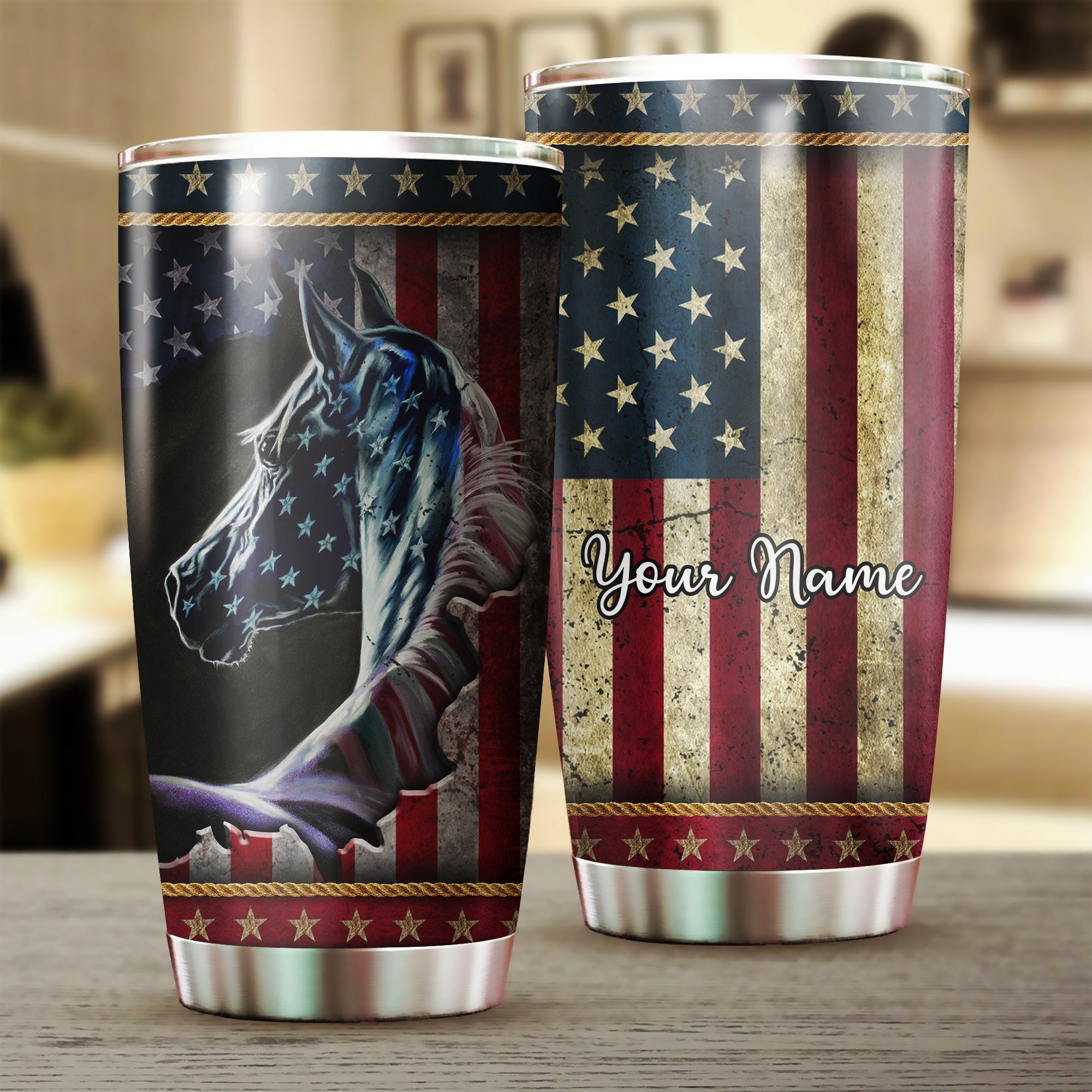 1pc-beautiful-horse-american-flag-patriotic-stainless-steel-tumbler-cup-customize-name-horse-gifts-for-horse-lovers-fishing-tumbler