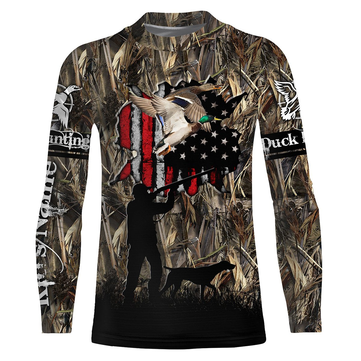 american-waterfowl-duck-hunting-camouflage-customize-name-3d-all-over-printed-shirts-personalized-hunting-gift-for-men-women-kid-fishing-long-sleeve-shirts