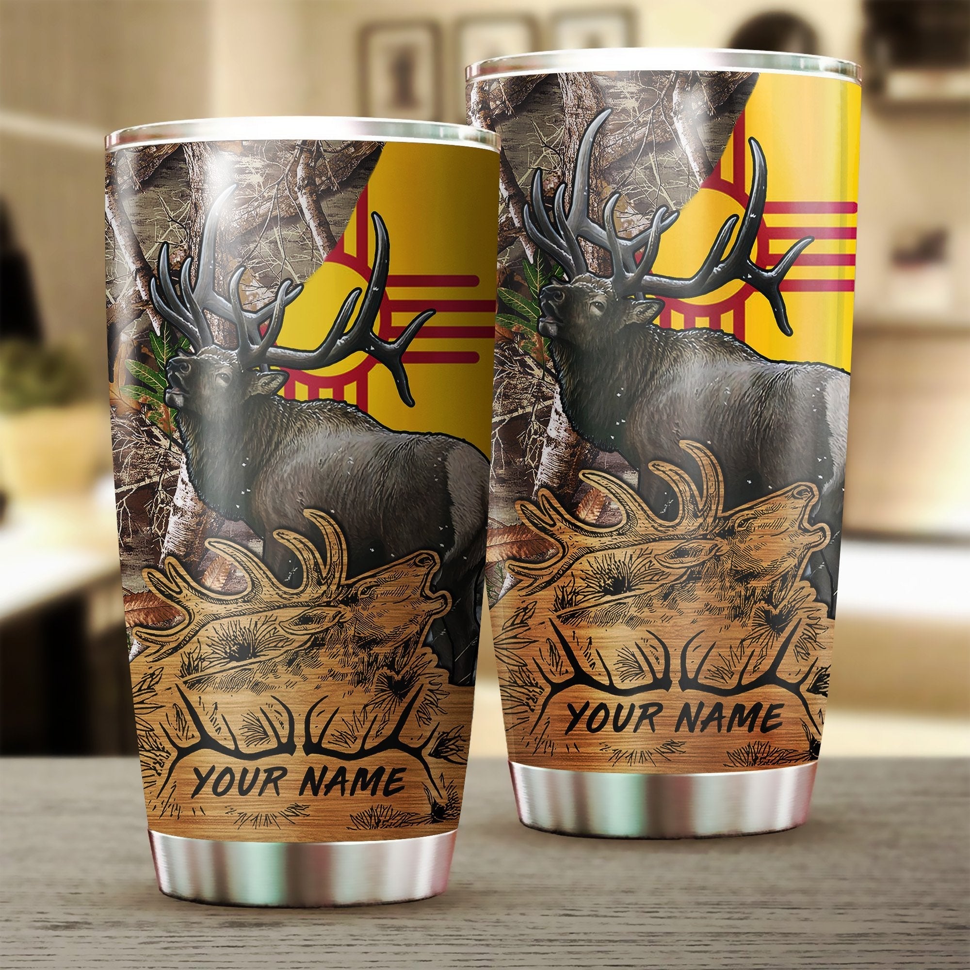 1pc-nm-new-mexico-best-elk-hunting-camo-customize-name-stainless-steel-tumbler-cup-personalized-fishing-gift-for-fishing-lovers-fishing-tumbler