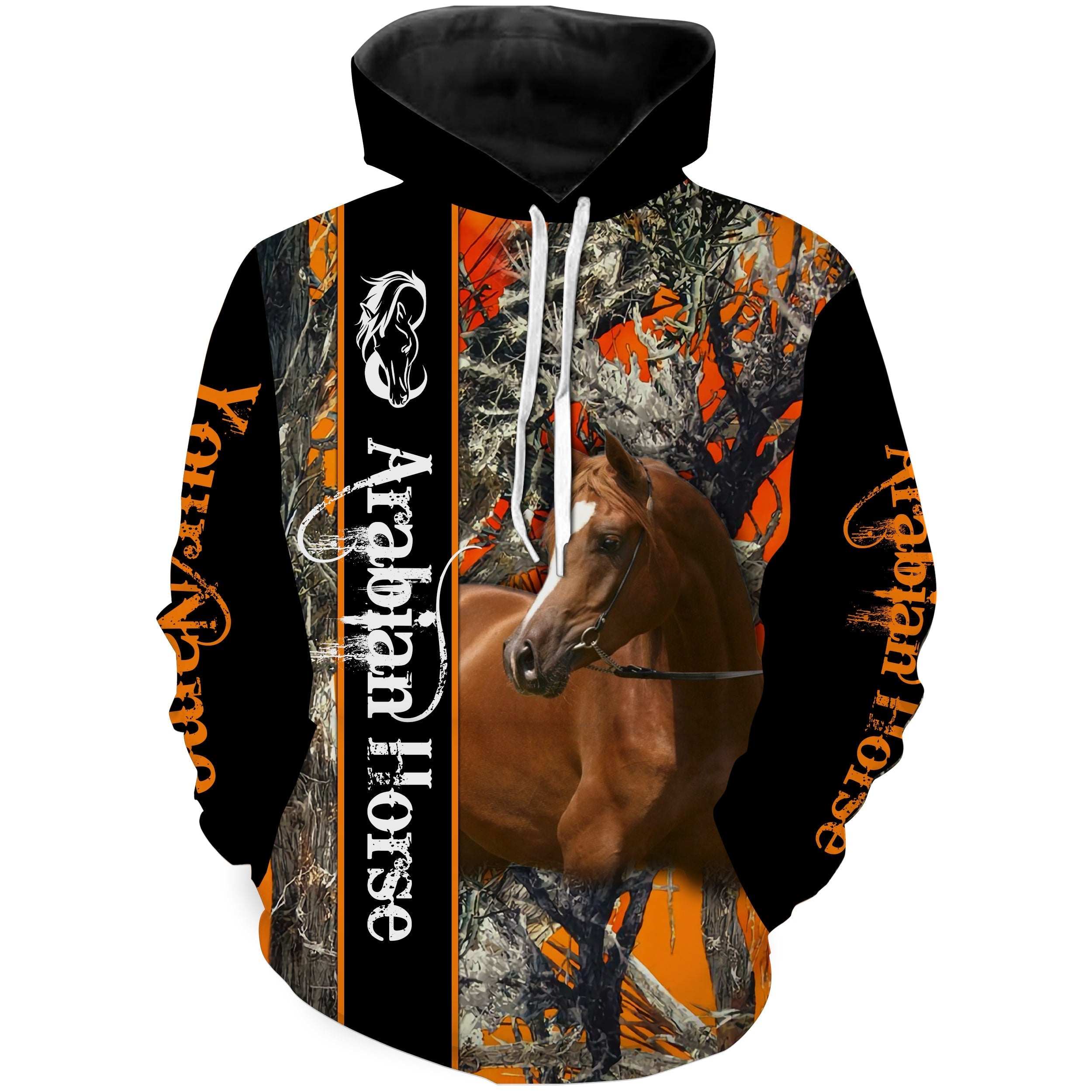 arabian-horse-orange-camo-customize-name-3d-all-over-printed-shirts-personalized-horse-shirt-for-girl-men-kid-gift-for-horse-lovers-fishing-hoodie