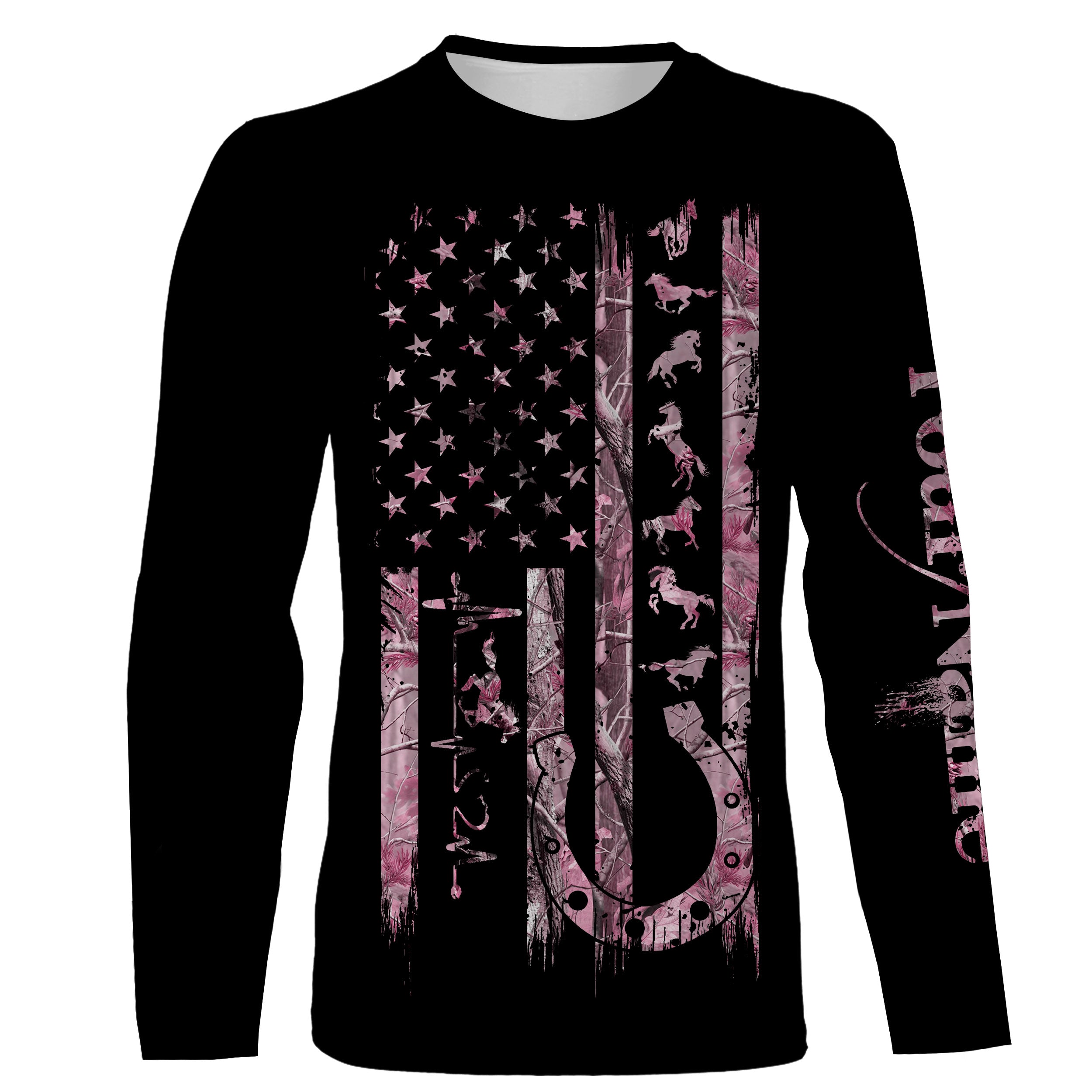 american-flag-patriotic-horse-tattoo-pink-camo-custom-name-equestrian-horse-riding-shirts-fishing-long-sleeve-shirts