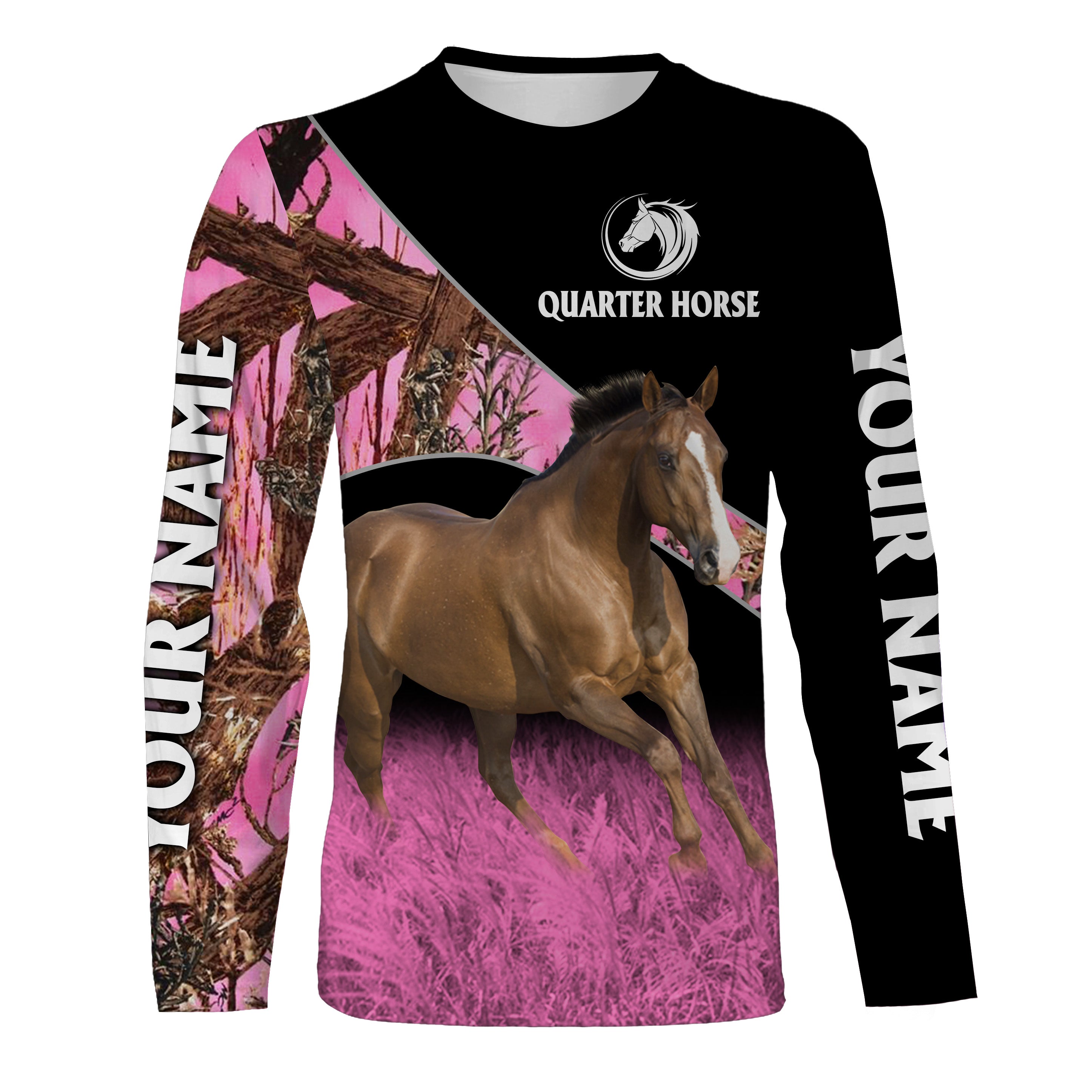 american-quarter-horse-pink-tree-camo-custom-name-full-printing-sweatshirt-hoodie-t-shirt-personalized-gift-for-horse-lovers-fishing-long-sleeve-shirts