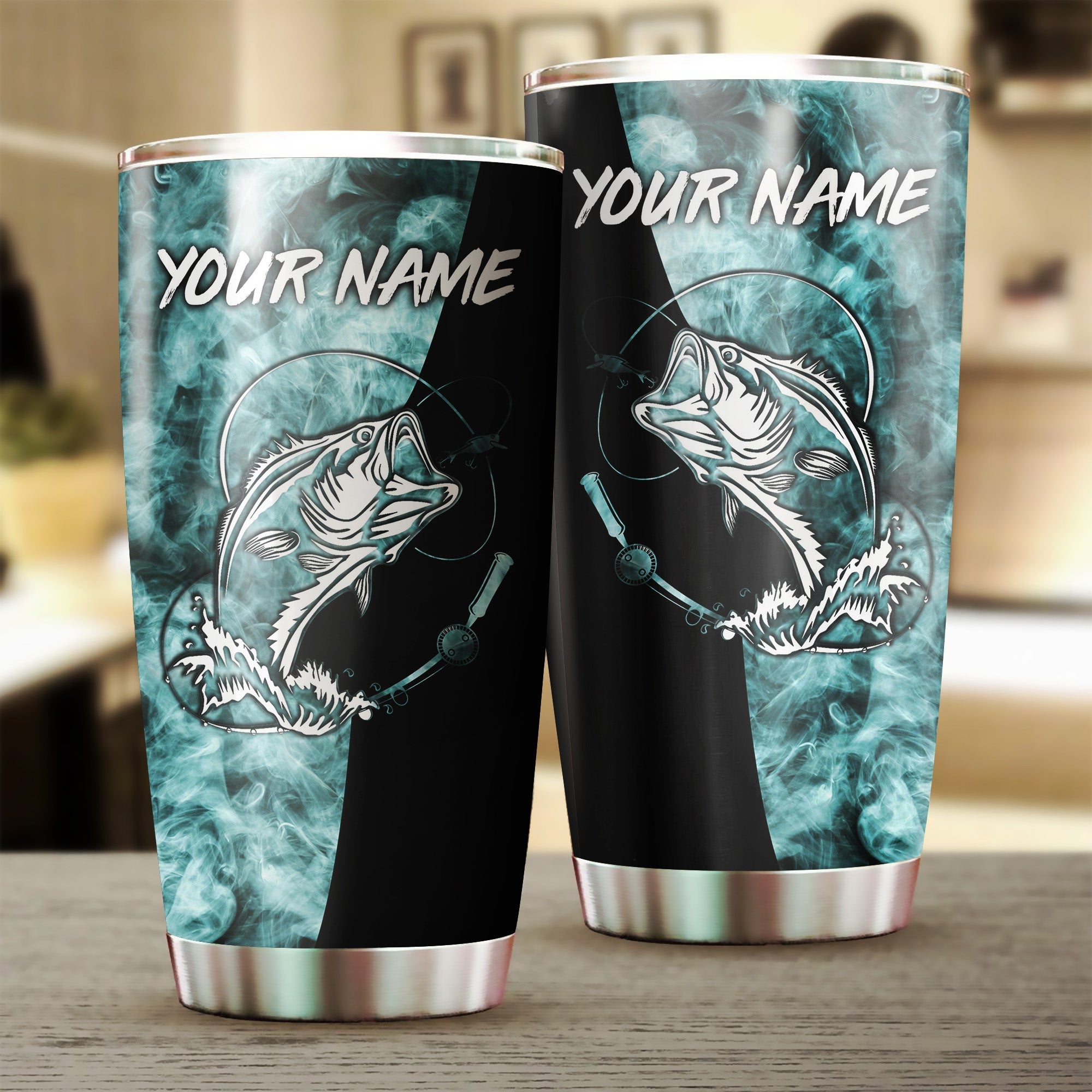 1pc-bass-fishing-blue-smoke-custom-name-stainless-steel-tumbler-cup-personalized-fishing-gifts-fishing-tumbler