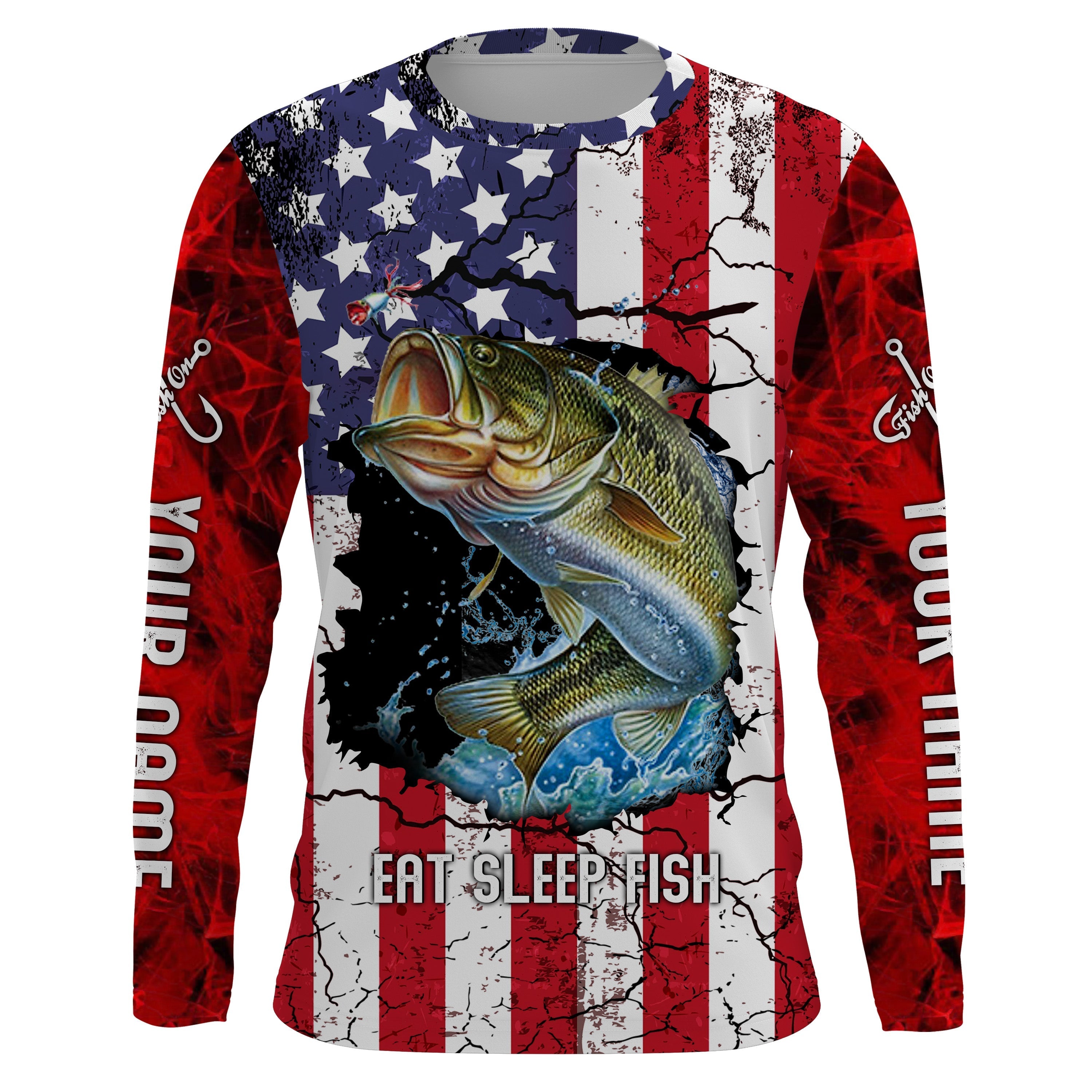 american-flag-4th-of-july-bass-fishing-eat-sleep-fish-custom-name-shirts-personalized-patriotic-fishing-gifts-fishing-long-sleeve-shirts