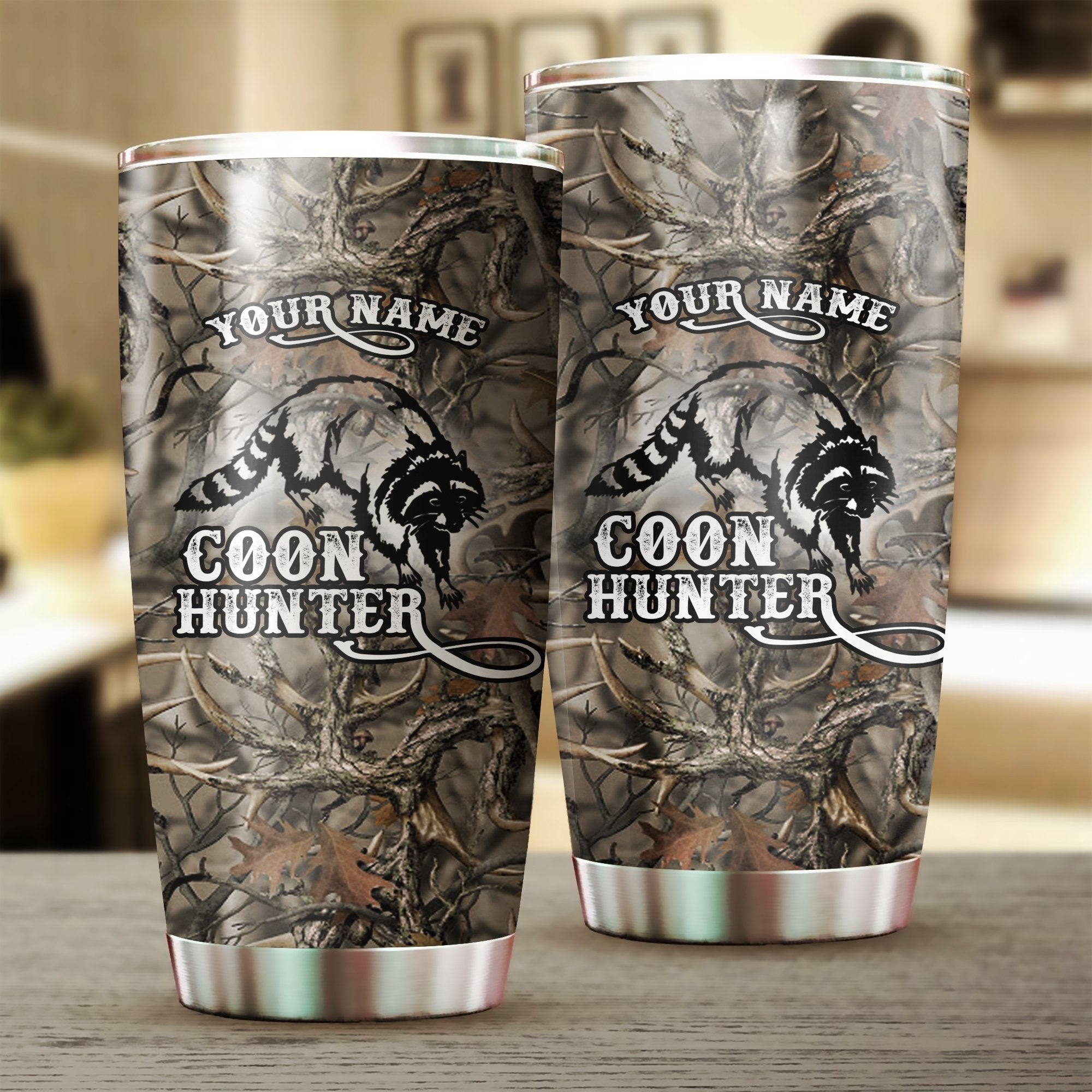 1pc-raccoon-hunting-coon-hunter-custom-name-stainless-steel-tumbler-cup-personalized-hunting-gifts-fishing-tumbler