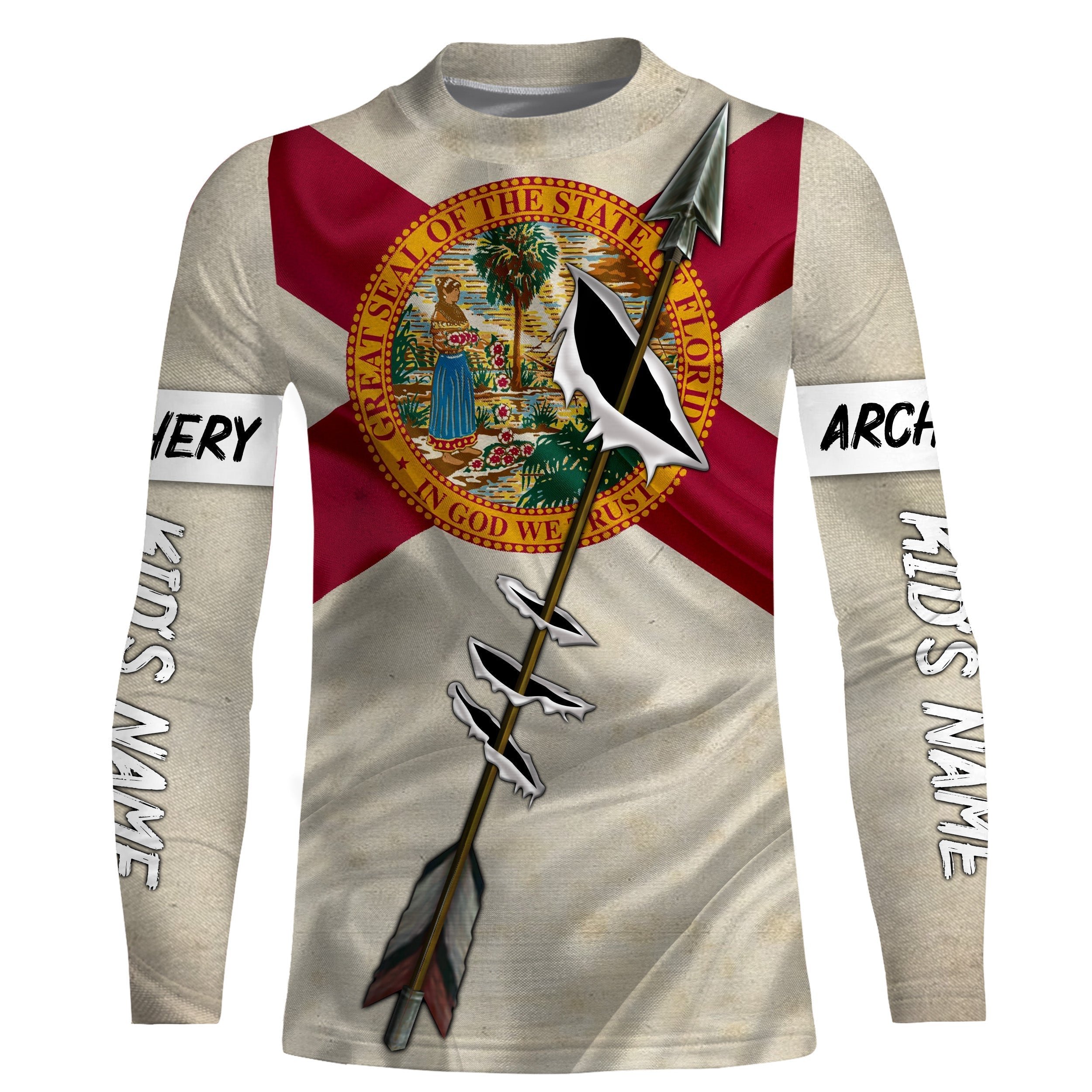 archery-bow-hunting-florida-flag-custom-name-3d-all-over-print-shirt-archers-gifts-for-adult-and-kid-fishing-long-sleeve-shirts