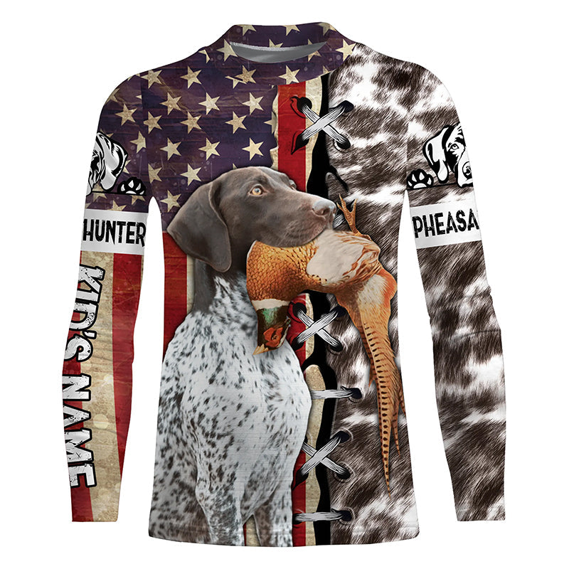 american-flag-pheasant-hunting-with-german-shorthaired-pointer-gsp-personalized-name-3d-zip-hoodie-gift-for-hunter-fishing-long-sleeve-shirts