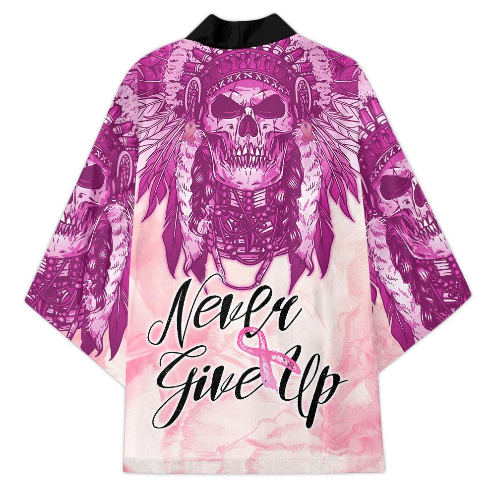 pink-power-breast-cancer-kimono-never-give-up-native-american-skull