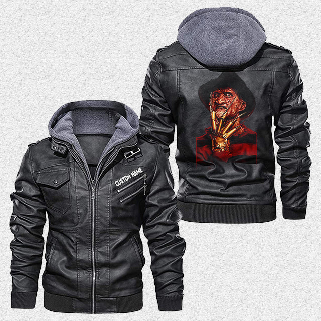 custom-personalised-happy-halloween-leather-jacket-scare-freddy-back