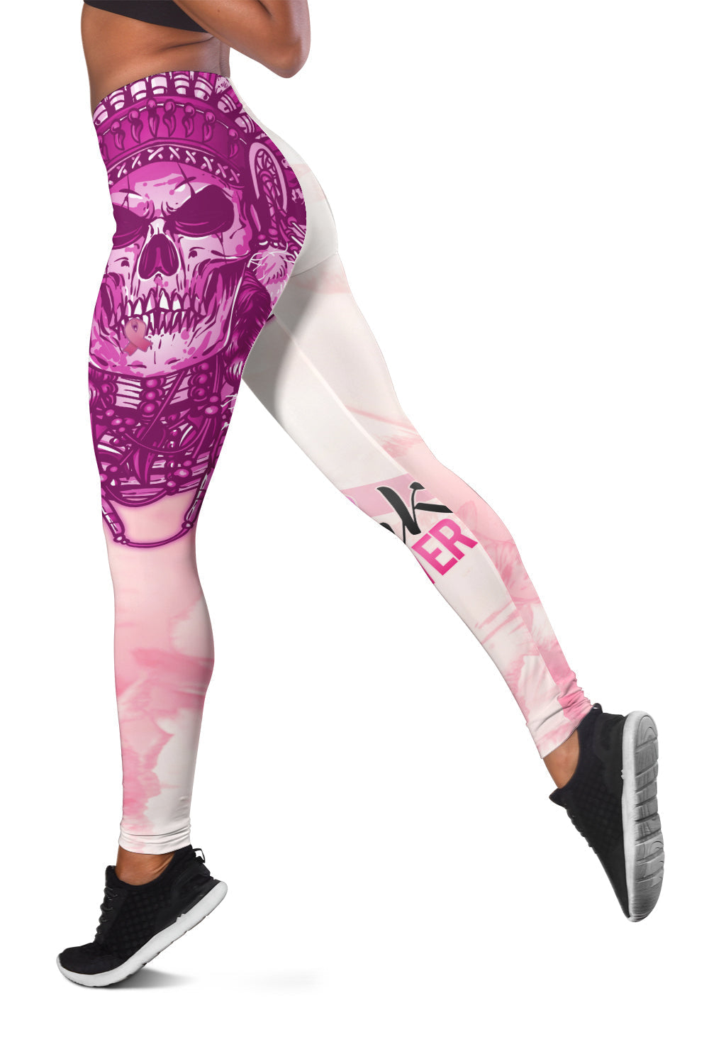 pink-power-breast-cancer-women-leggings-never-give-up-native-american-skull