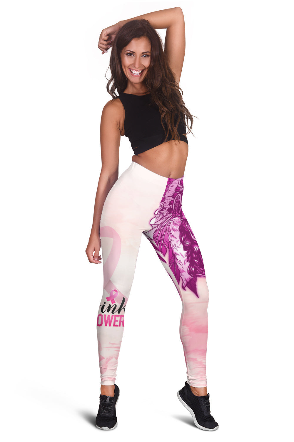 pink-power-breast-cancer-women-leggings-never-give-up-native-american-skull