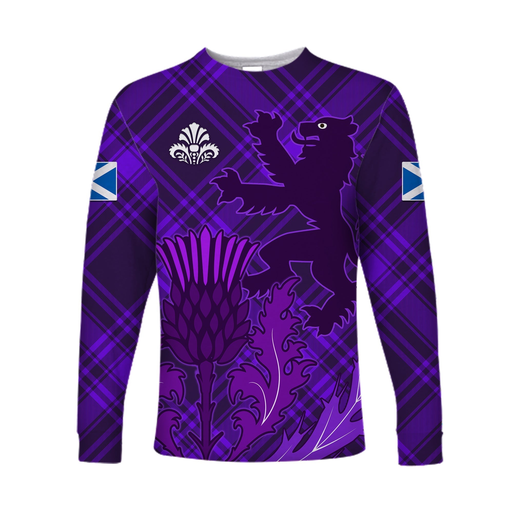 custom-personalised-scotland-long-sleeve-shirt-thistle-scottish-be-unique-lt13