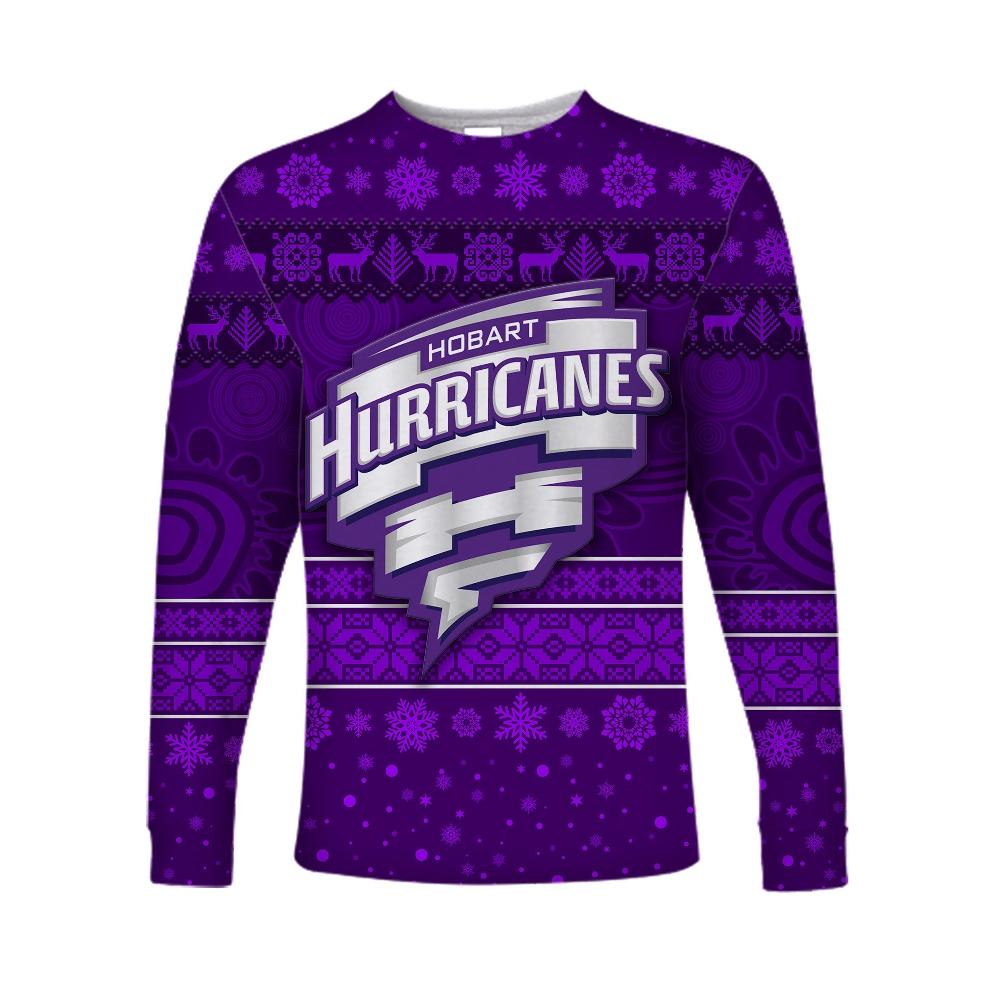 custom-personalised-hobart-hurricanes-long-sleeve-shirt-christmas-simple-style-lt8