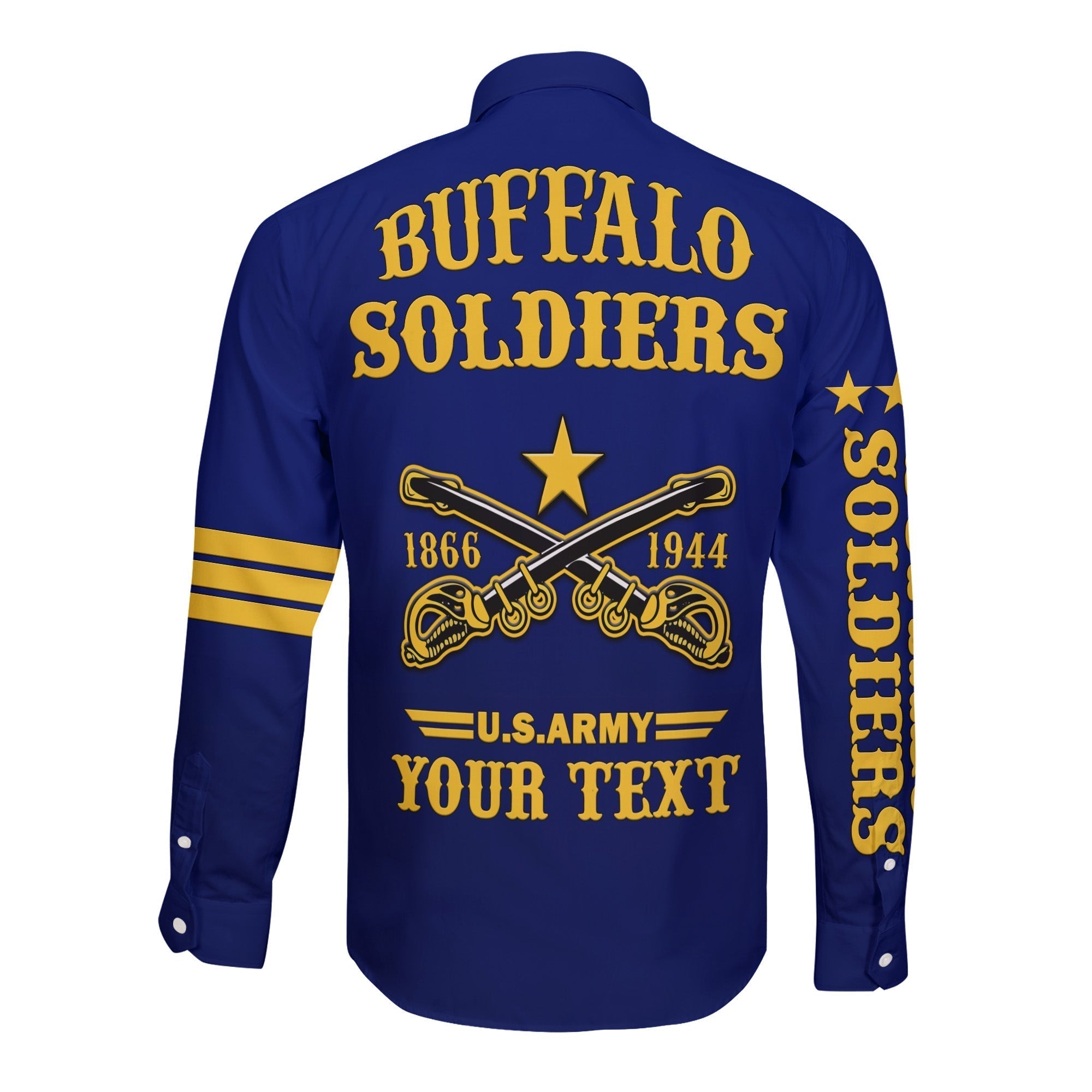 custom-text-and-chapter-buffalo-soldiers-long-sleeve-button-shirt-bsmc-united-states-army-simple-style