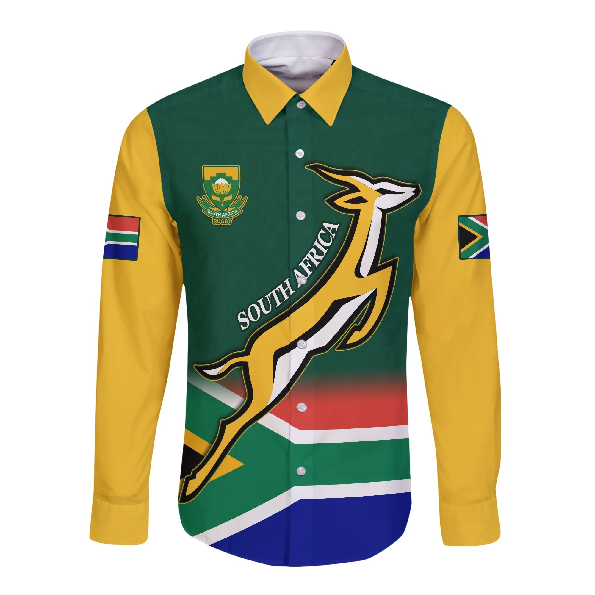 custom-personalised-south-africa-rugby-long-sleeve-button-shirt-springboks-champion-bokke-african-pattern-go-bokke