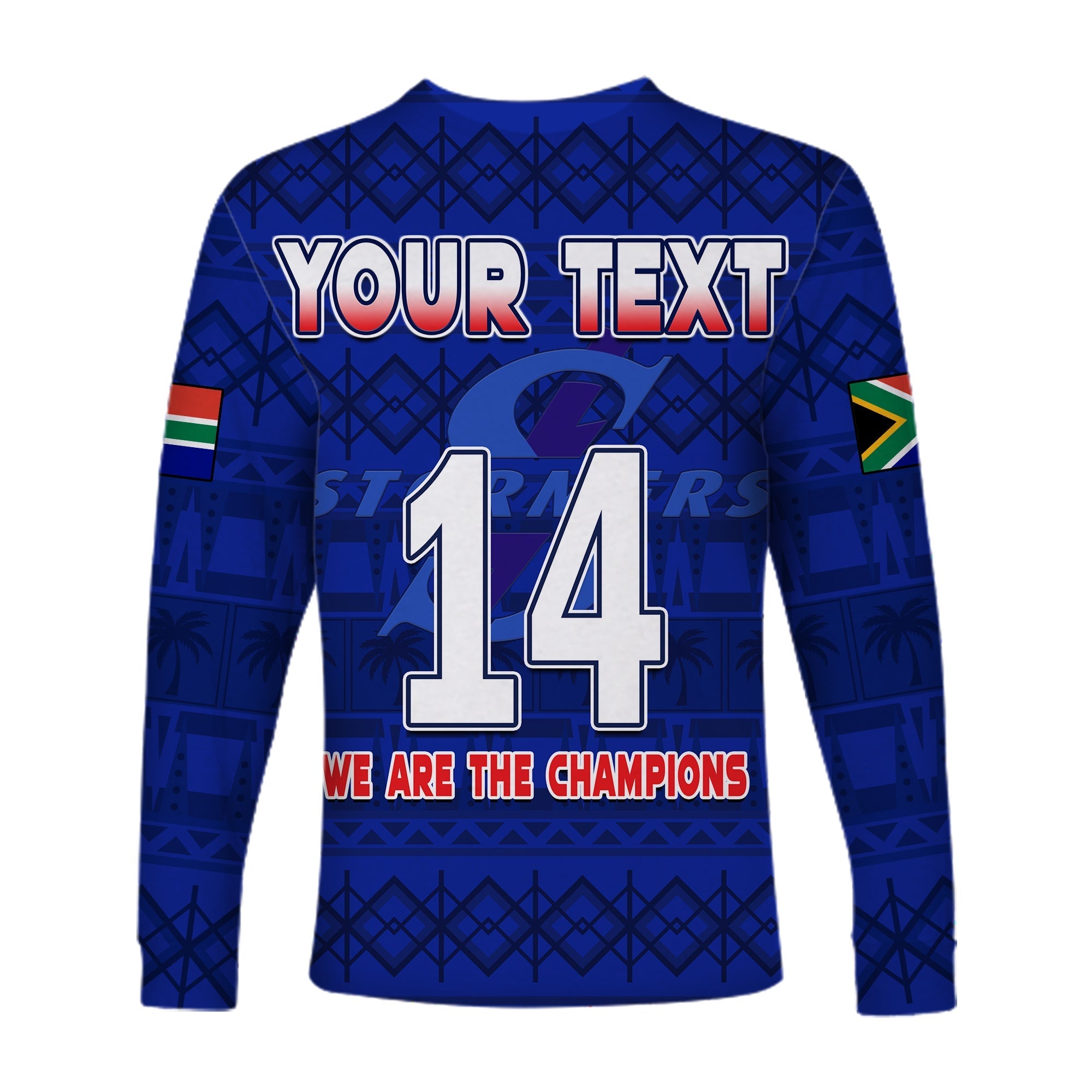 custom-text-and-number-stormers-south-africa-rugby-long-sleeve-shirt-we-are-the-champions-urc-african-pattern