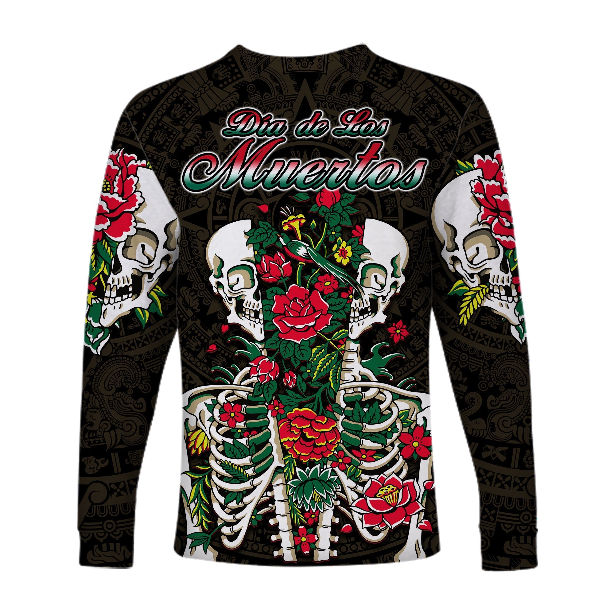 mexico-long-sleeve-shirt-floral-skull-dia-de-los-muertos