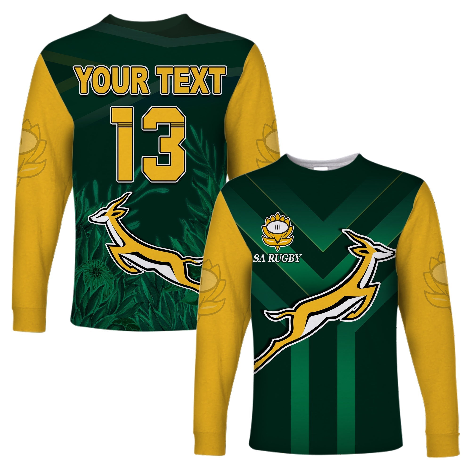 custom-text-and-number-south-africa-rugby-long-sleeve-shirt-springboks-king-protea-go-bokke