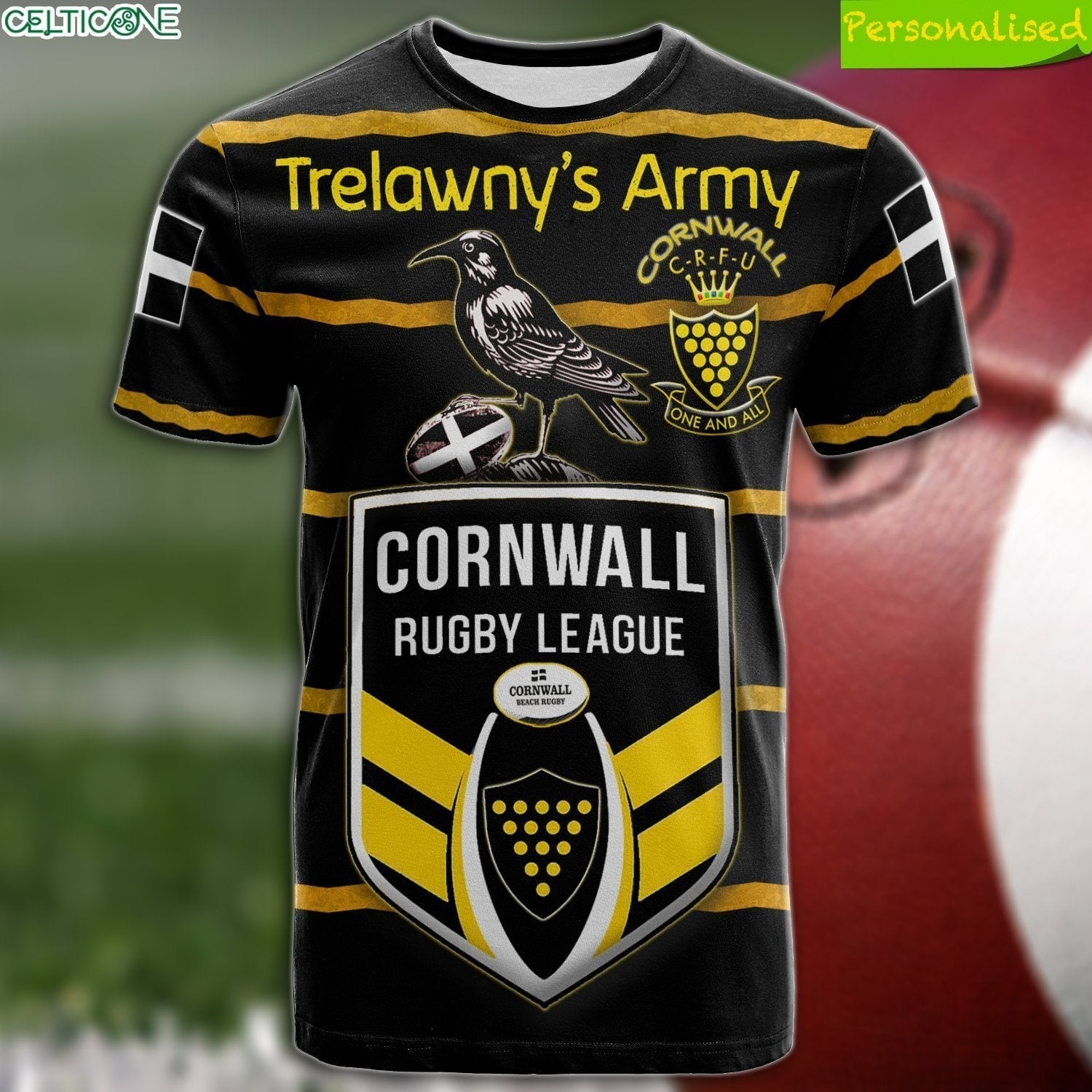 custom-text-cornwall-personalised-rugby-league-t-shirt-trelawnys-army-with-cornwall-flag