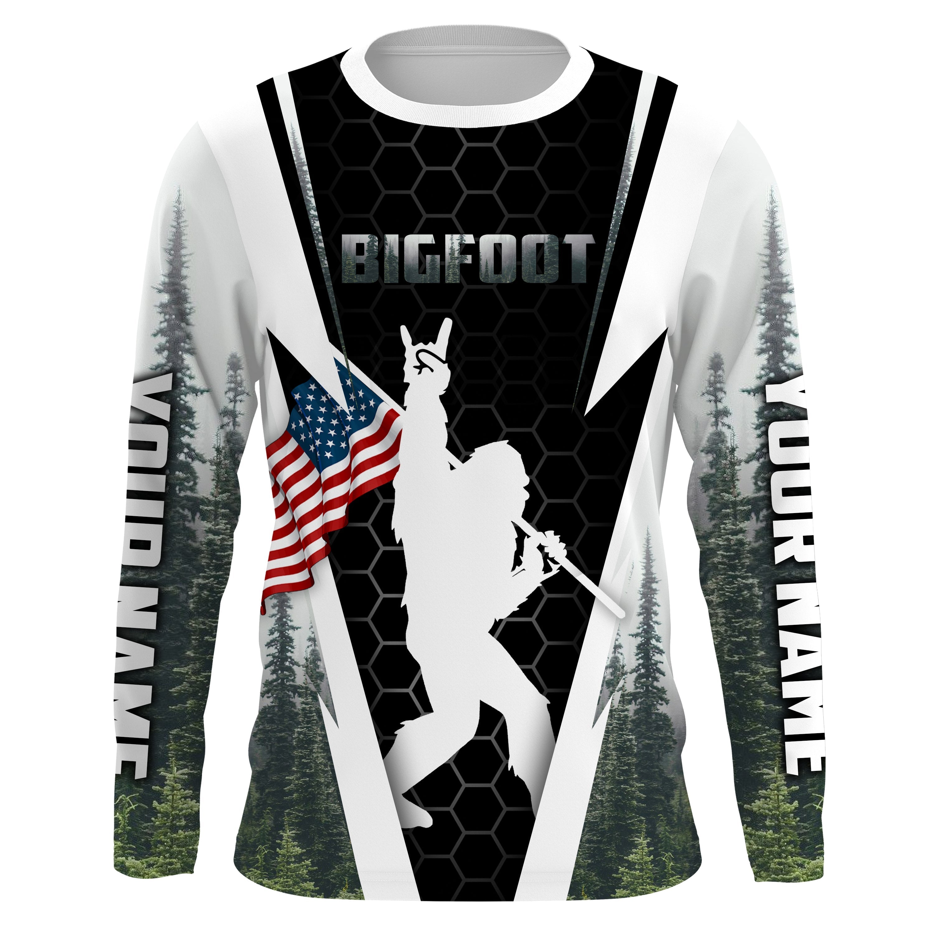 american-us-flag-patriotic-bigfoot-t-shirts-forest-background-personalized-bigfoot-camping-shirt-3d-custom-name-shirts-uv-protection-upf-30-fishing-long-sleeve-shirts