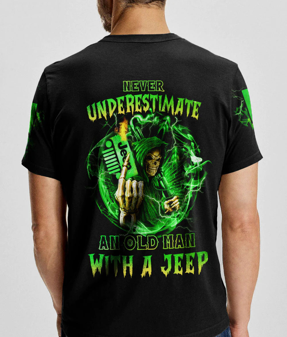 never-underestimate-an-old-man-jeep-t-shirt