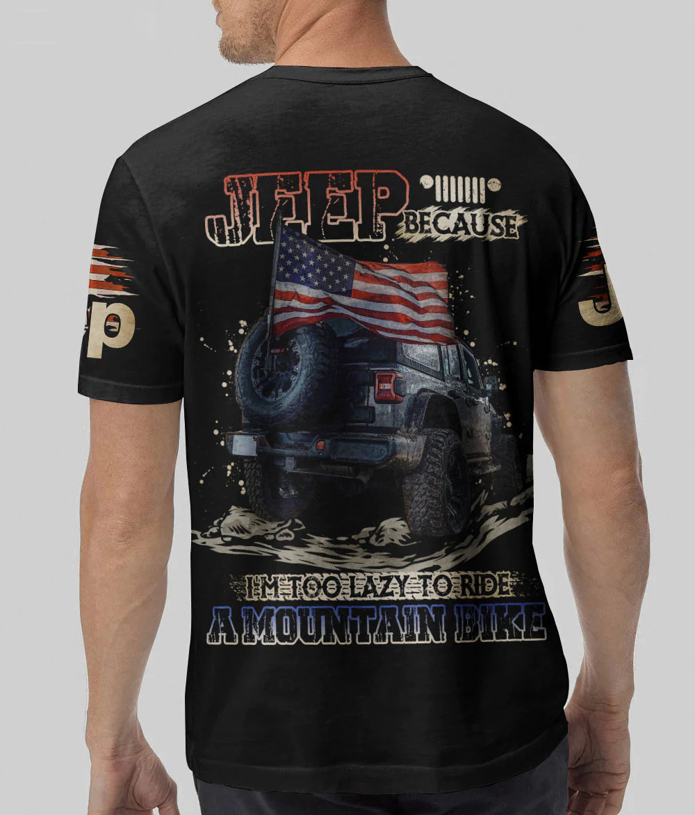 jeep-because-im-too-lazy-american-flag-t-shirt