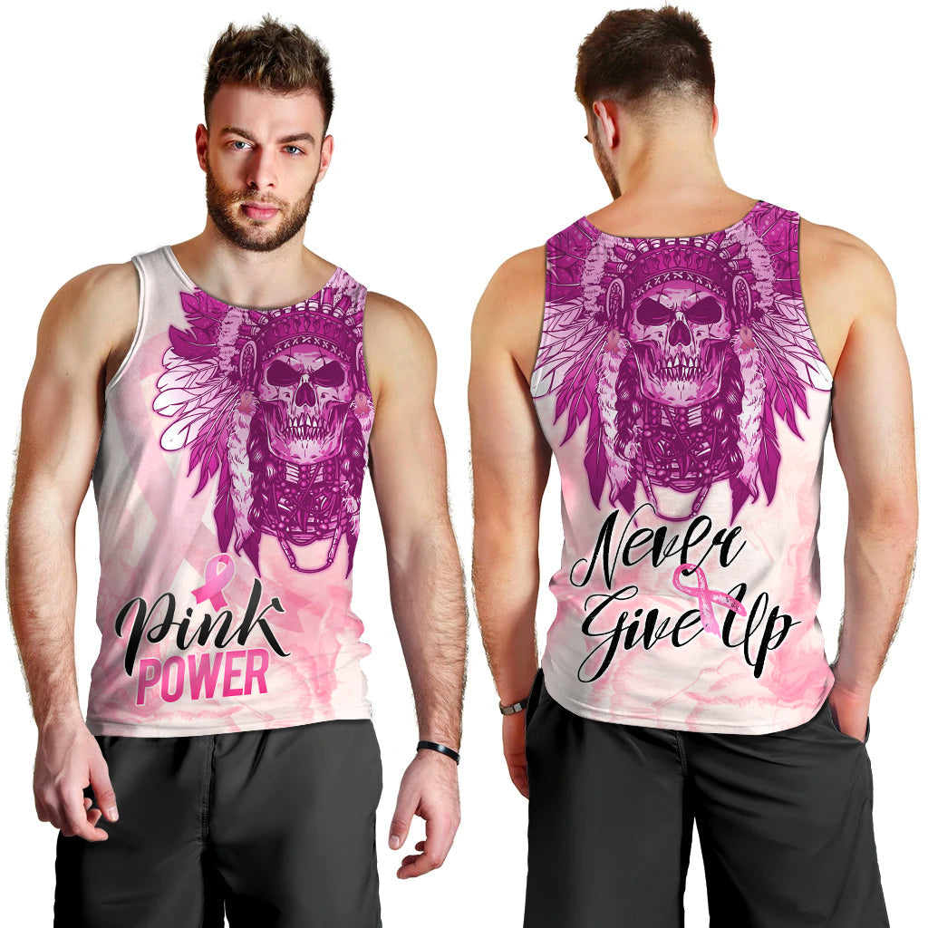 pink-power-breast-cancer-men-tank-top-never-give-up-native-american-skull