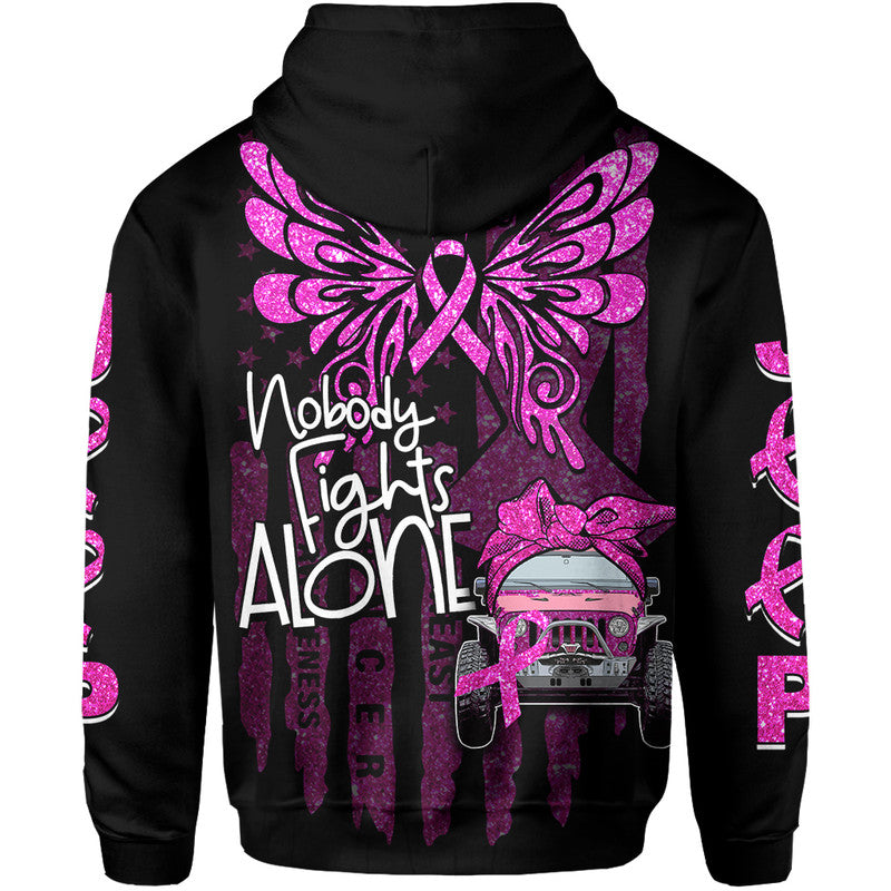 breast-cancer-hoodie-no-one-alone-butterfly-jeep