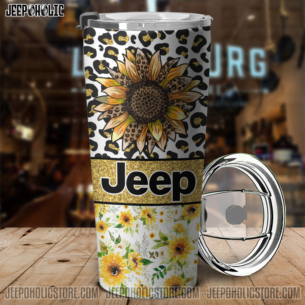 Personalized Jeep Sunflower Tumbler