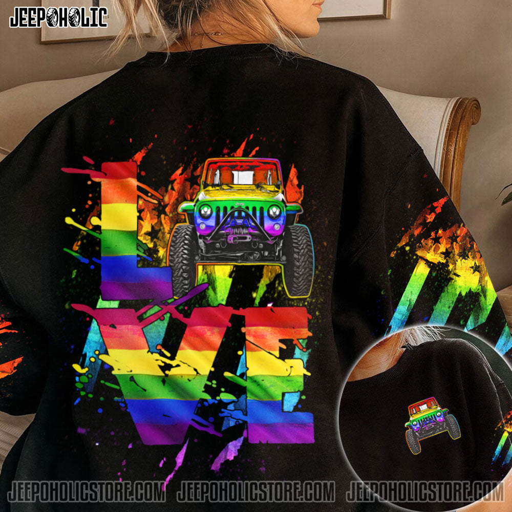 Jeep Love Rainbow Couple All Over Print