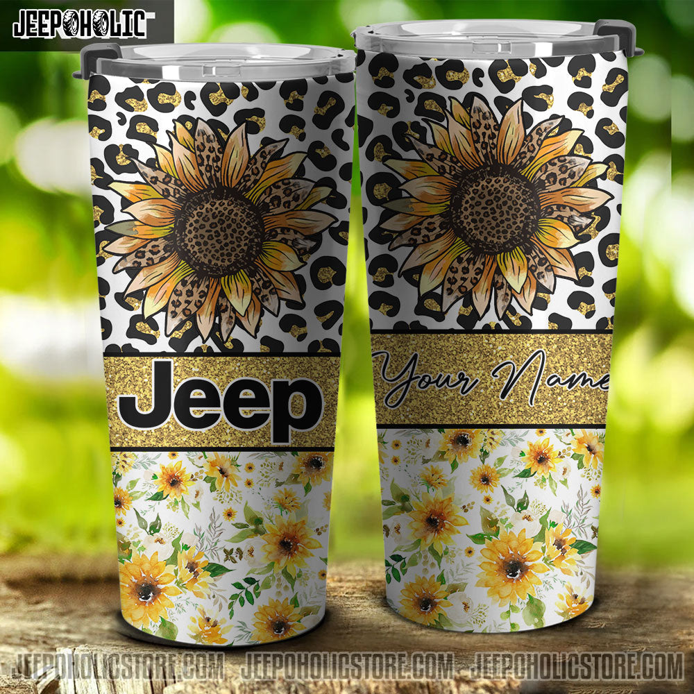 Personalized Jeep Sunflower Tumbler