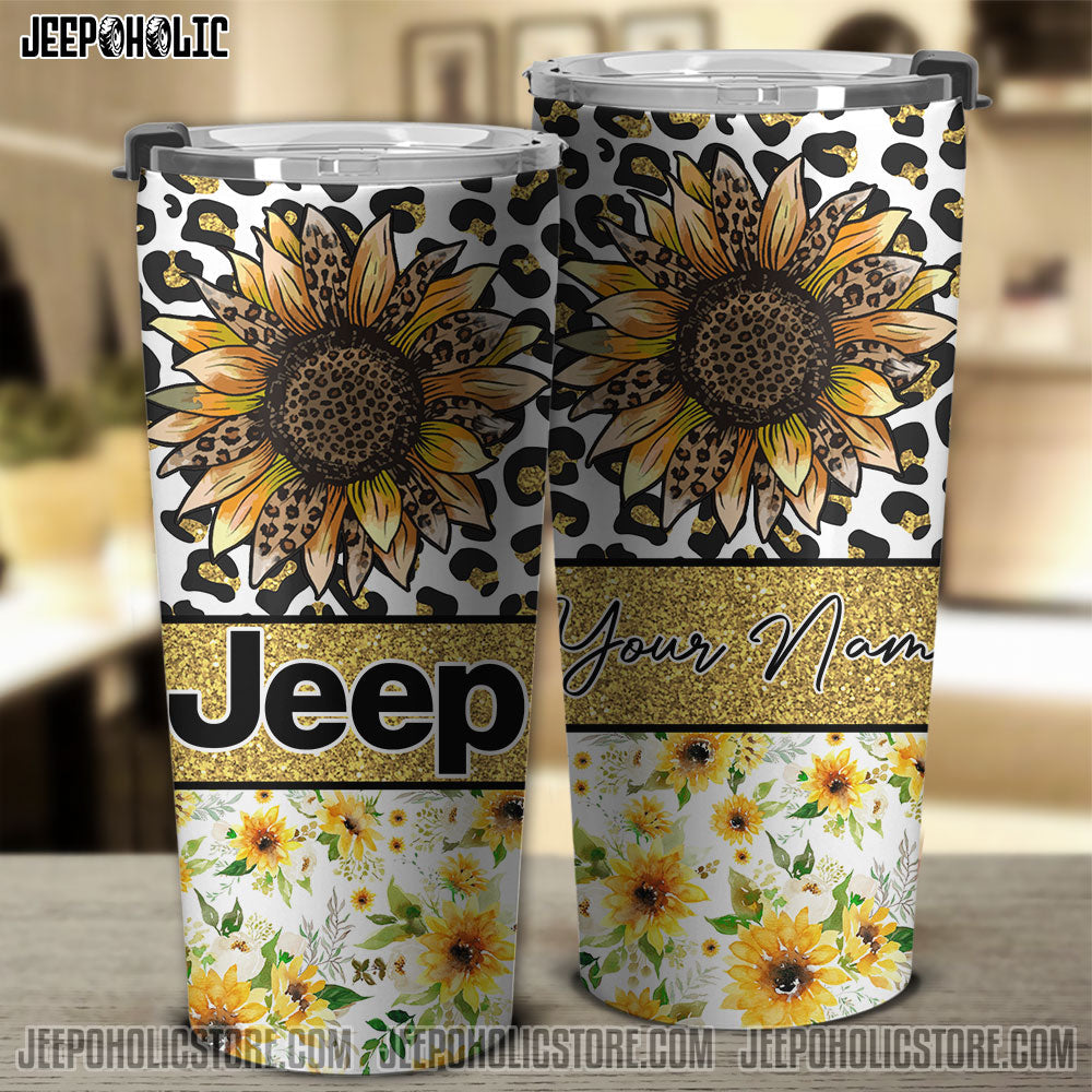 Personalized Jeep Sunflower Tumbler