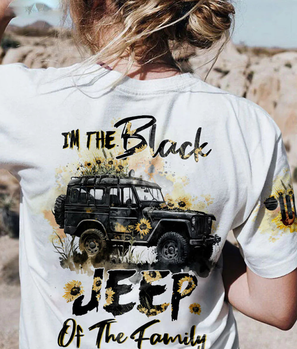 im-the-black-jeep-of-the-family-daisy-white-t-shirt