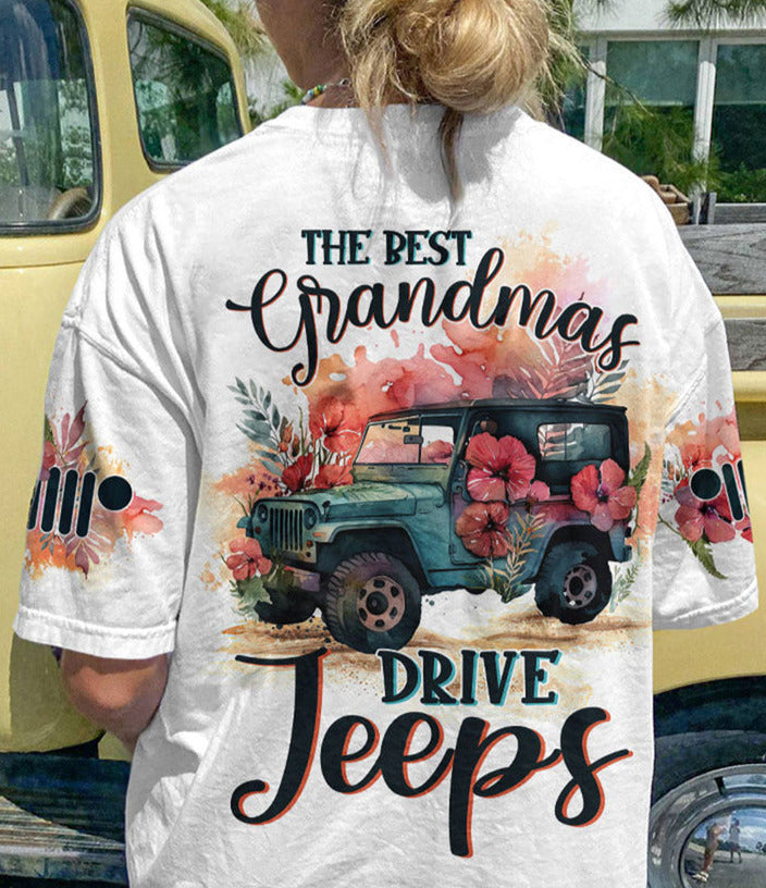 The Best Grandmas Drive Jeeps Hibiscus T Shirt