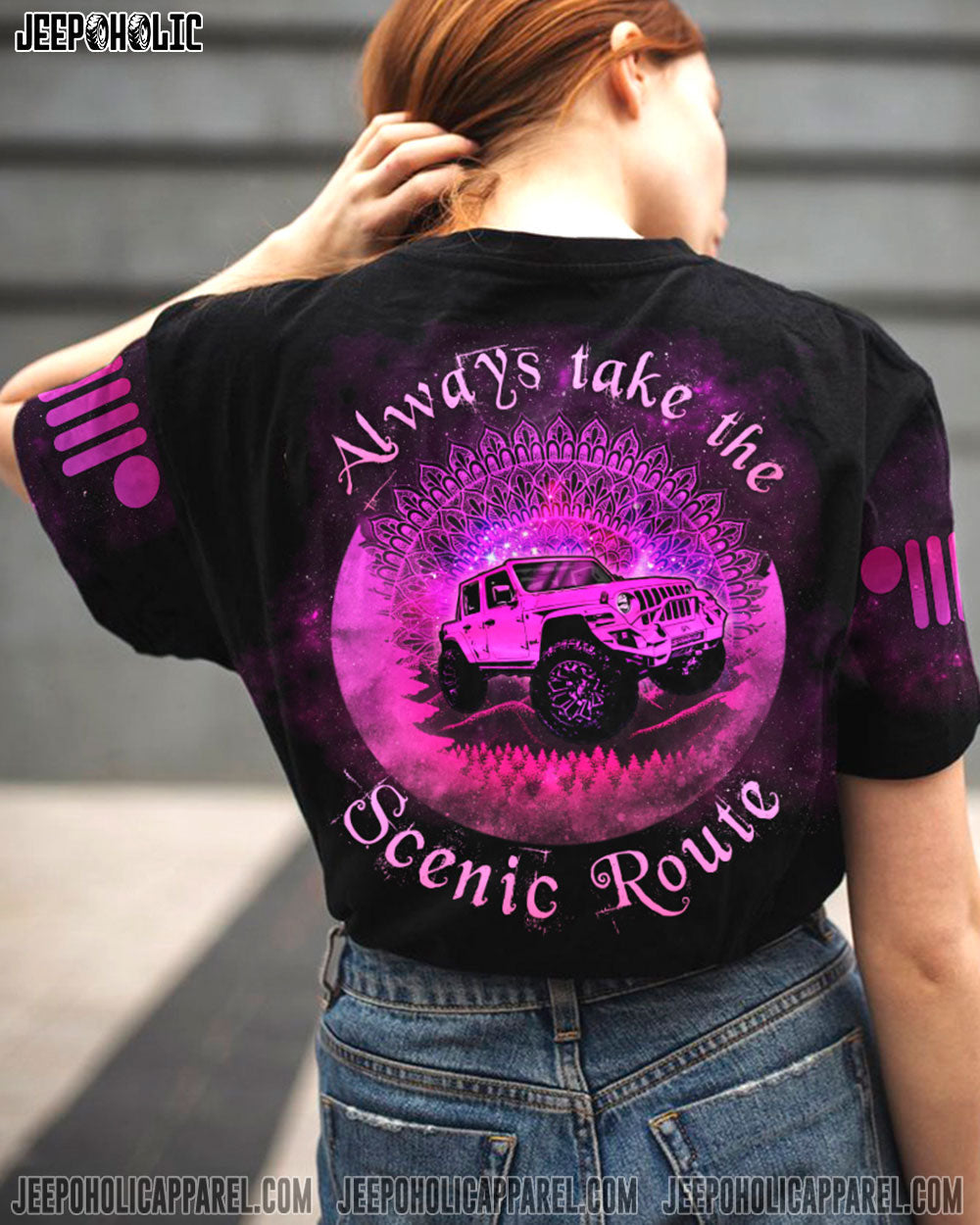 Always Take The Scenic Route Mandala Jeep All Over Print