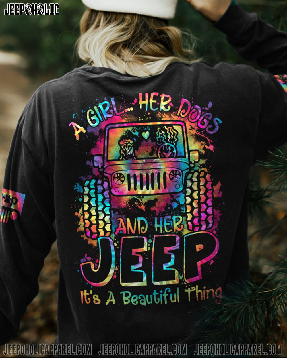 A Girl Her Dogs And Her Jeep All Over Print