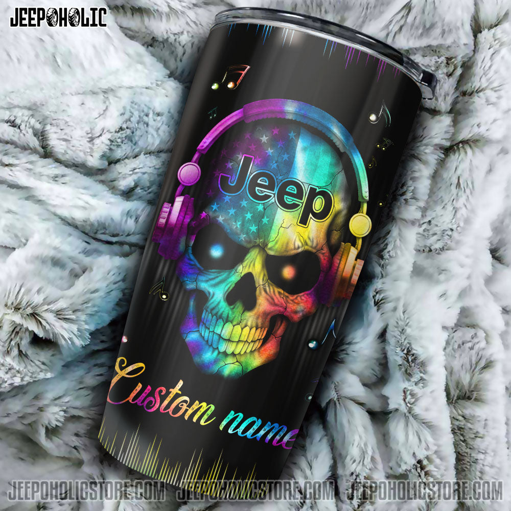 Personalized Jeep On A Dark Desert Highway Tumbler