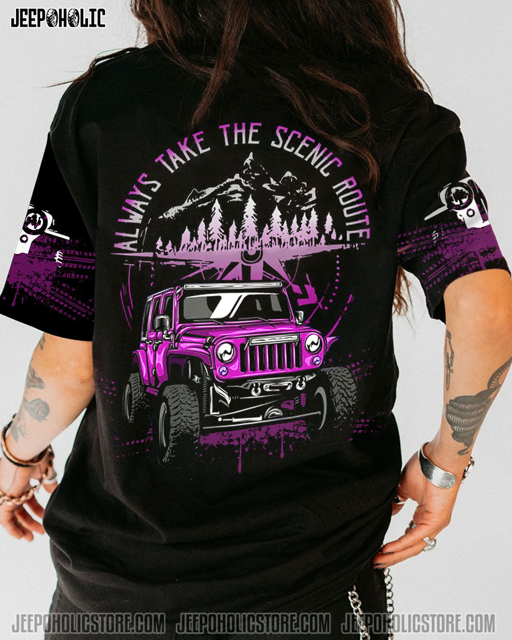 Always Take The Scenic Route Jeep Girl All Over Print